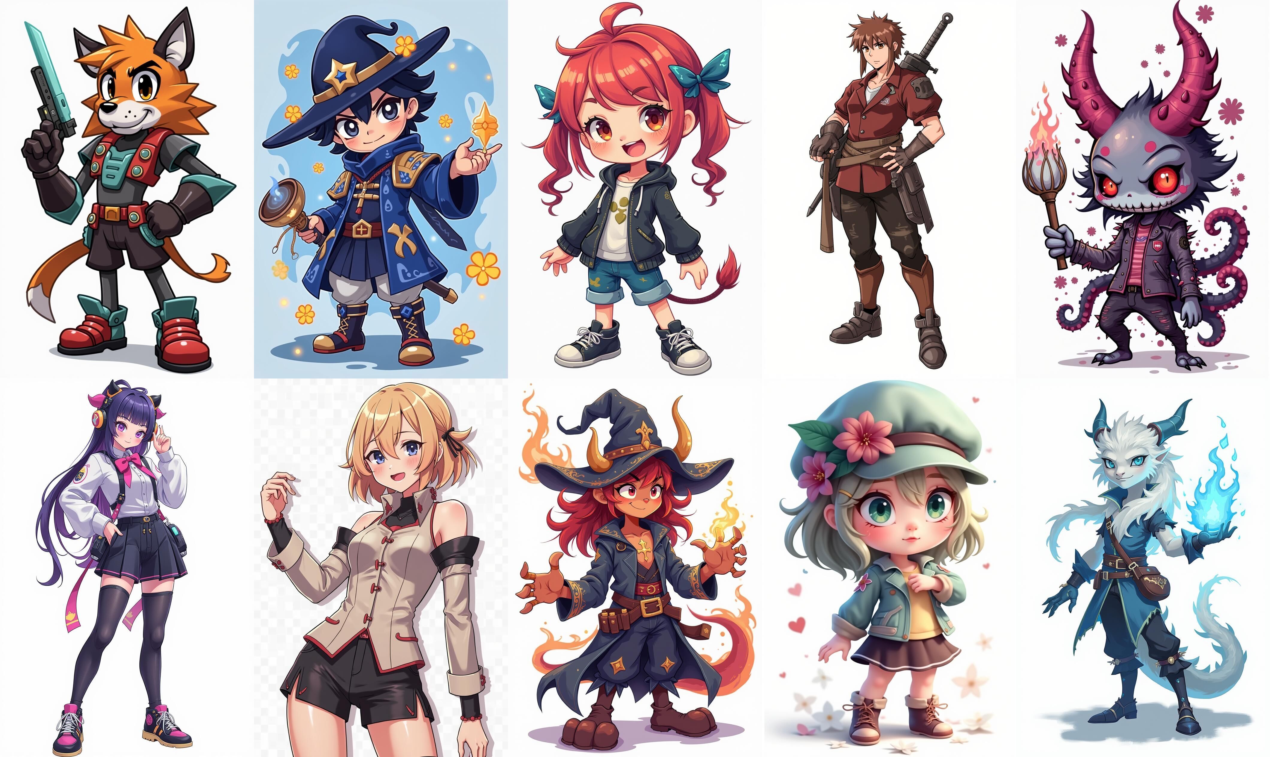 Mega Character  bundle 4 pack 100 fbx Low-poly 3D model_13