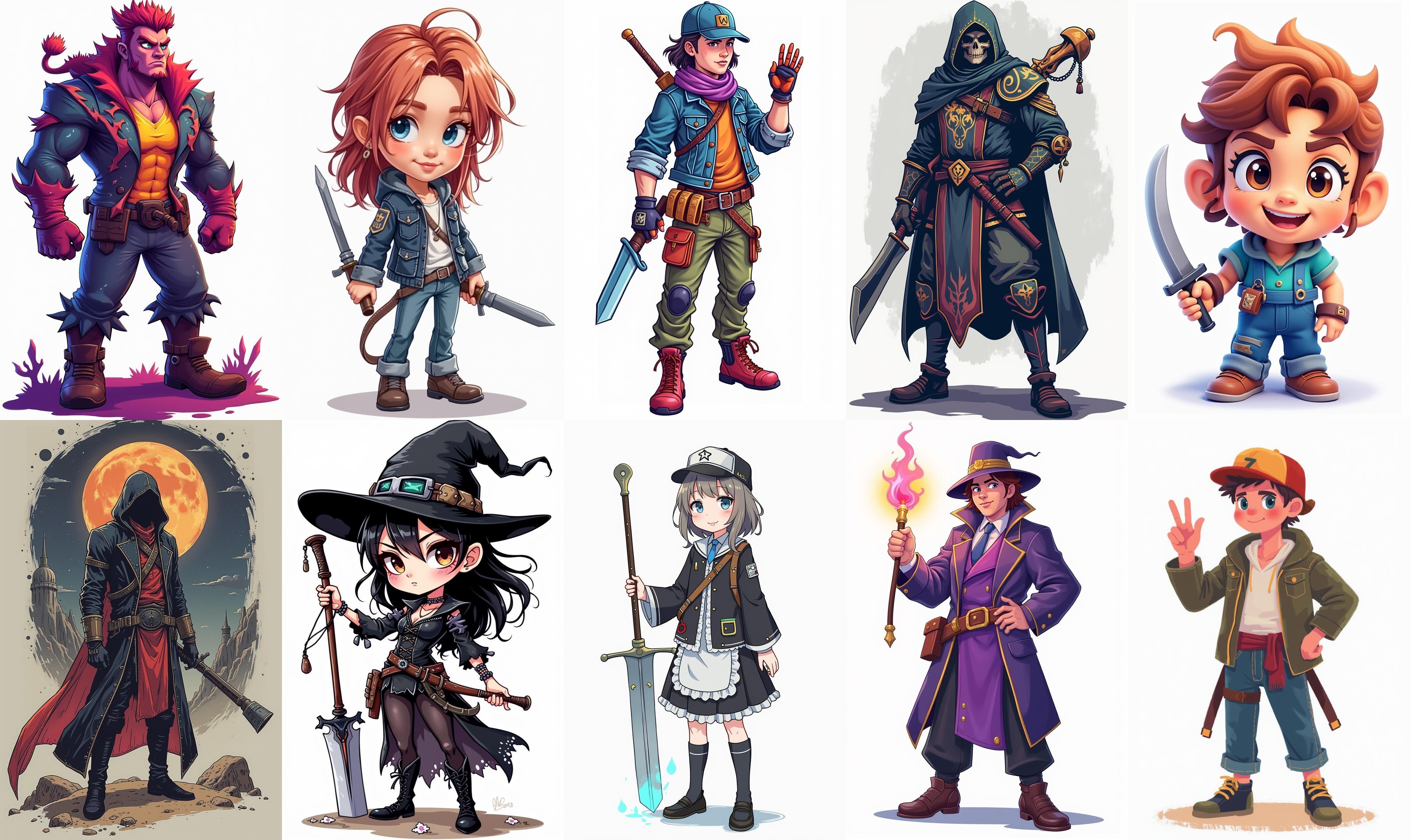 Mega Character  bundle 4 pack 100 fbx Low-poly 3D model_15