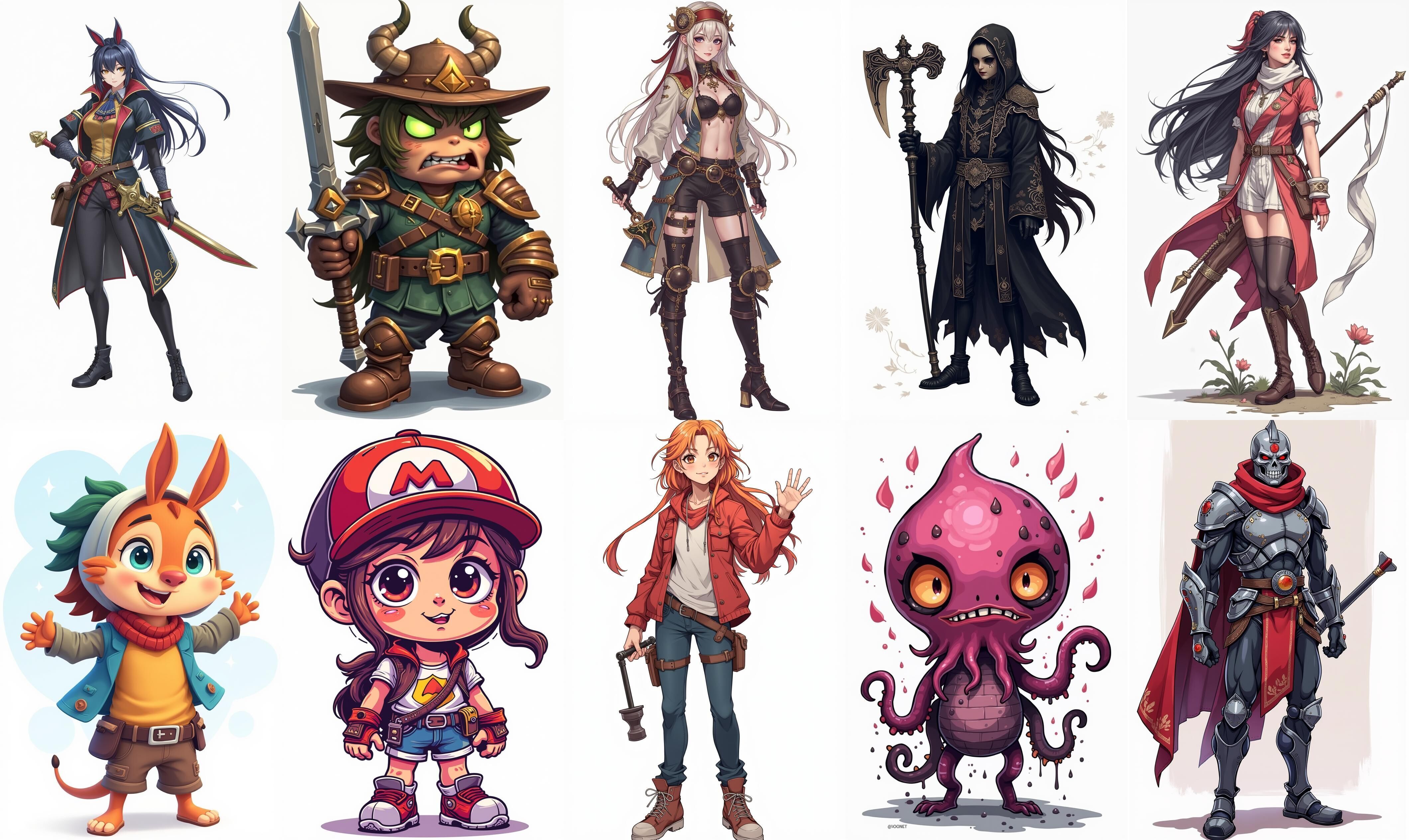 Mega Character  bundle 20 pack 74 fbx Low-poly 3D model_4