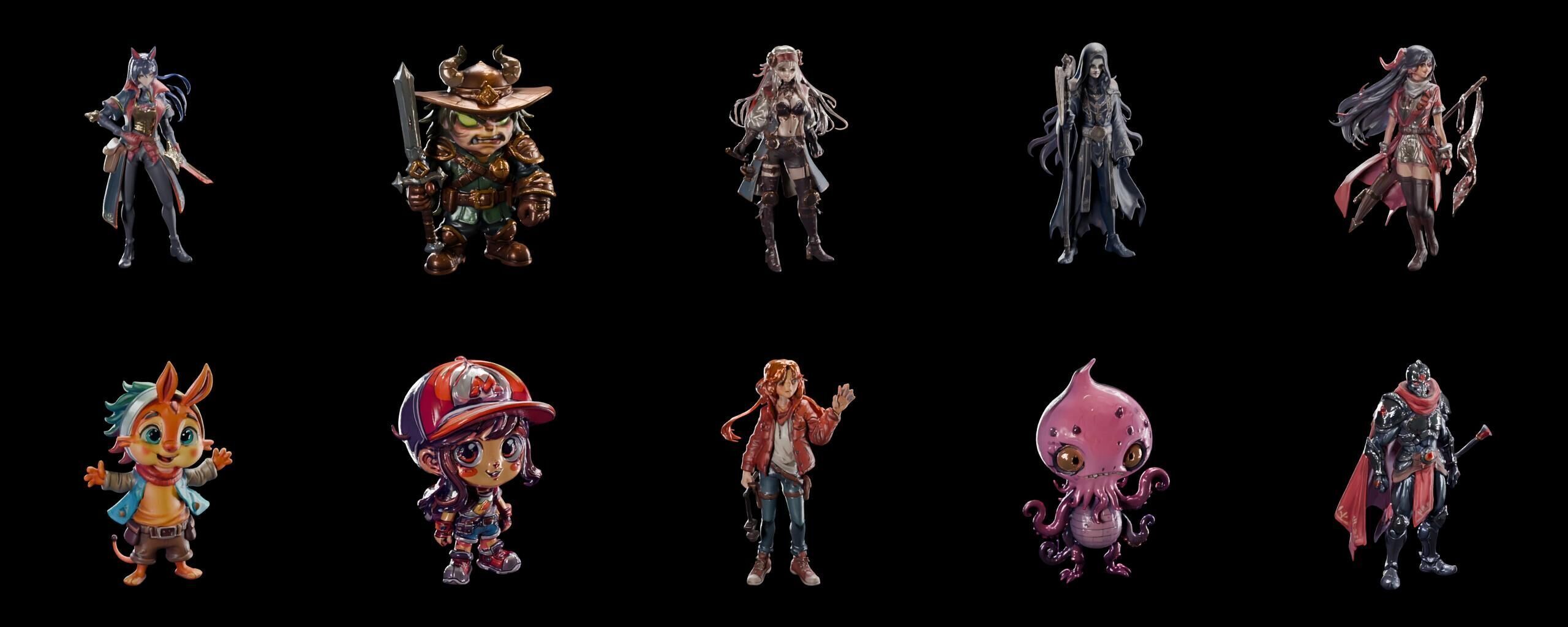 Mega Character  bundle 20 pack 74 fbx Low-poly 3D model_5