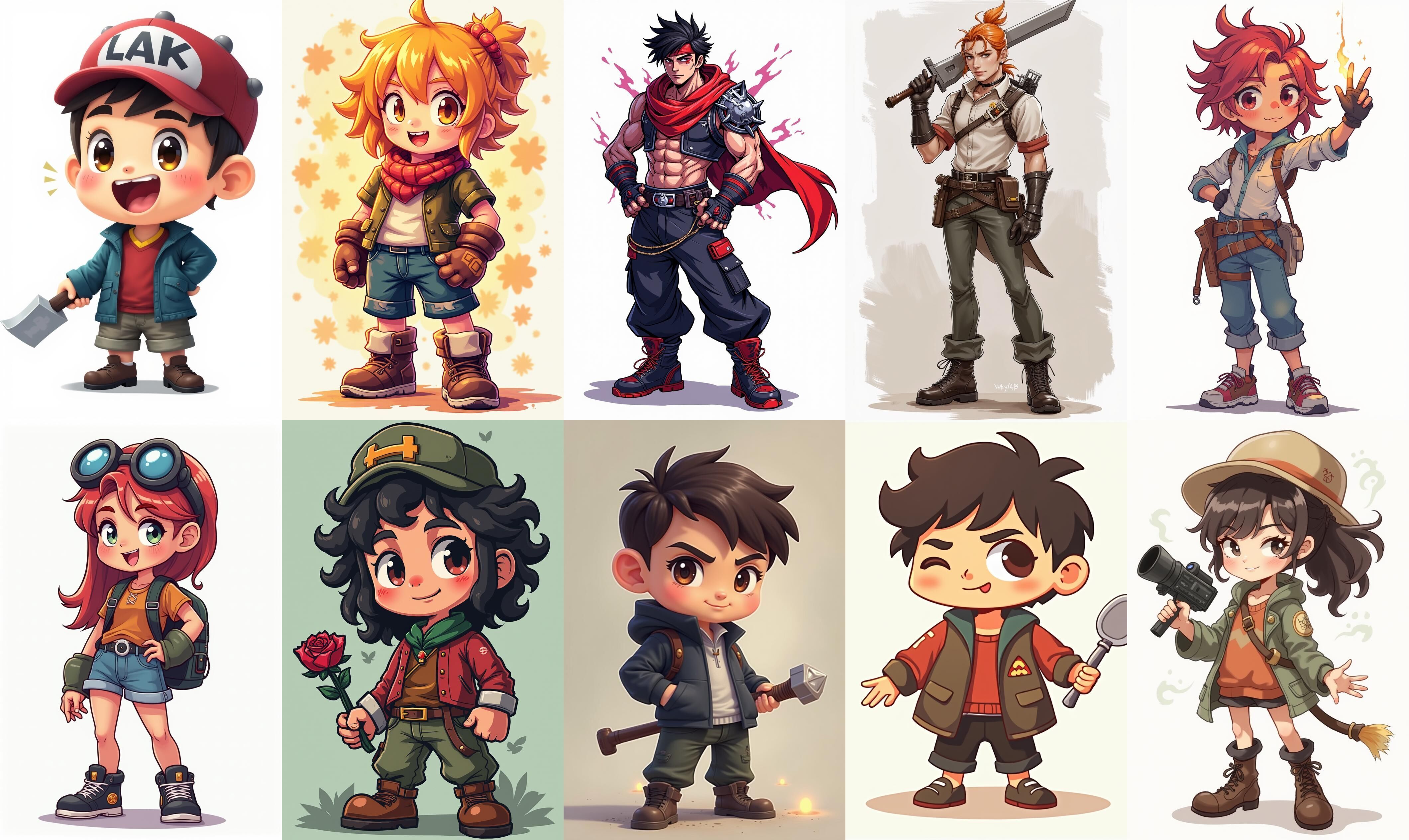 Mega Character  bundle 20 pack 74 fbx Low-poly 3D model_10