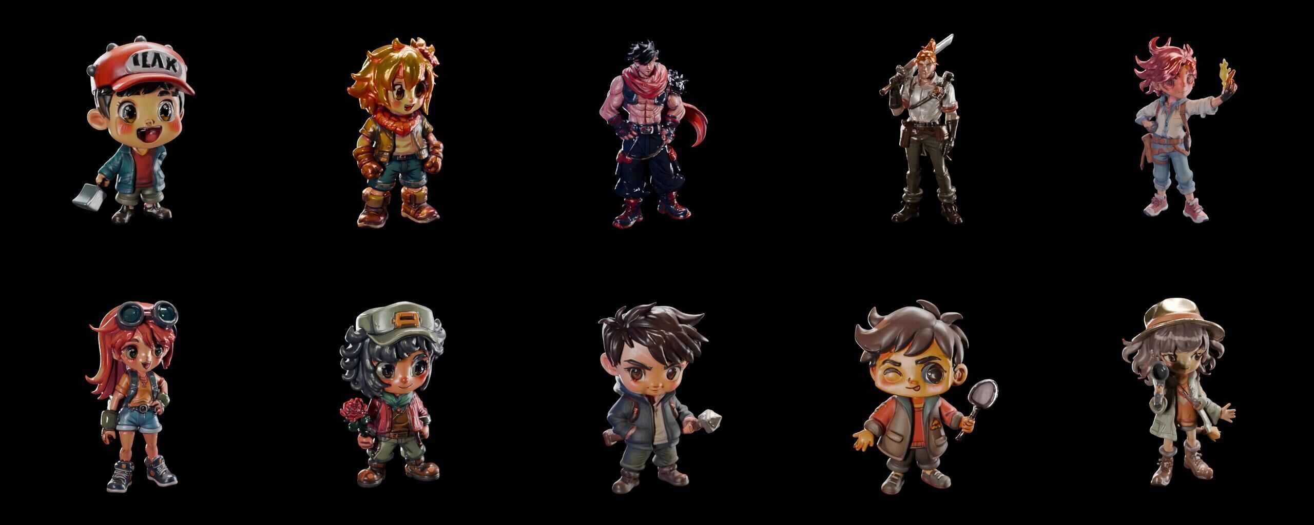 Mega Character  bundle 20 pack 74 fbx Low-poly 3D model_11