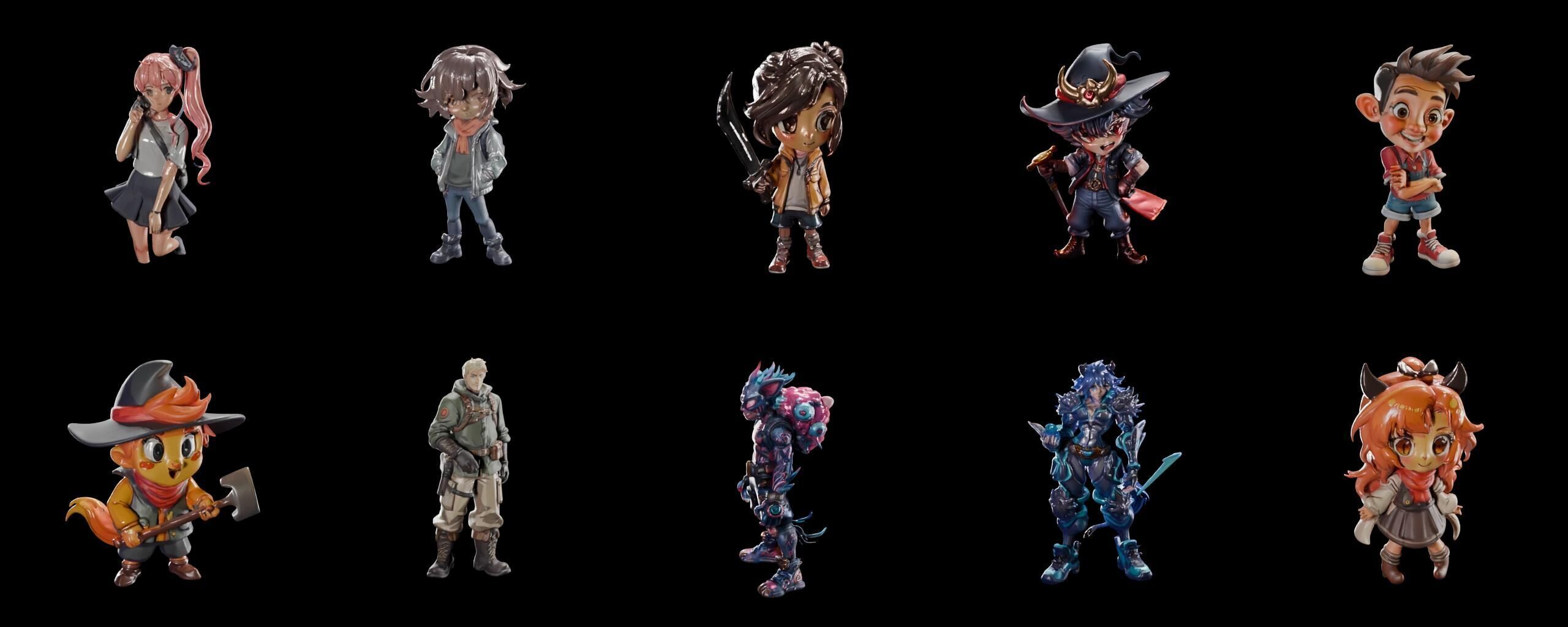 Mega Character  bundle 20 pack 74 fbx Low-poly 3D model_7