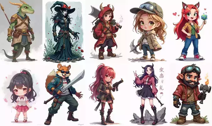 Mega Character  bundle 20 pack 74 fbx