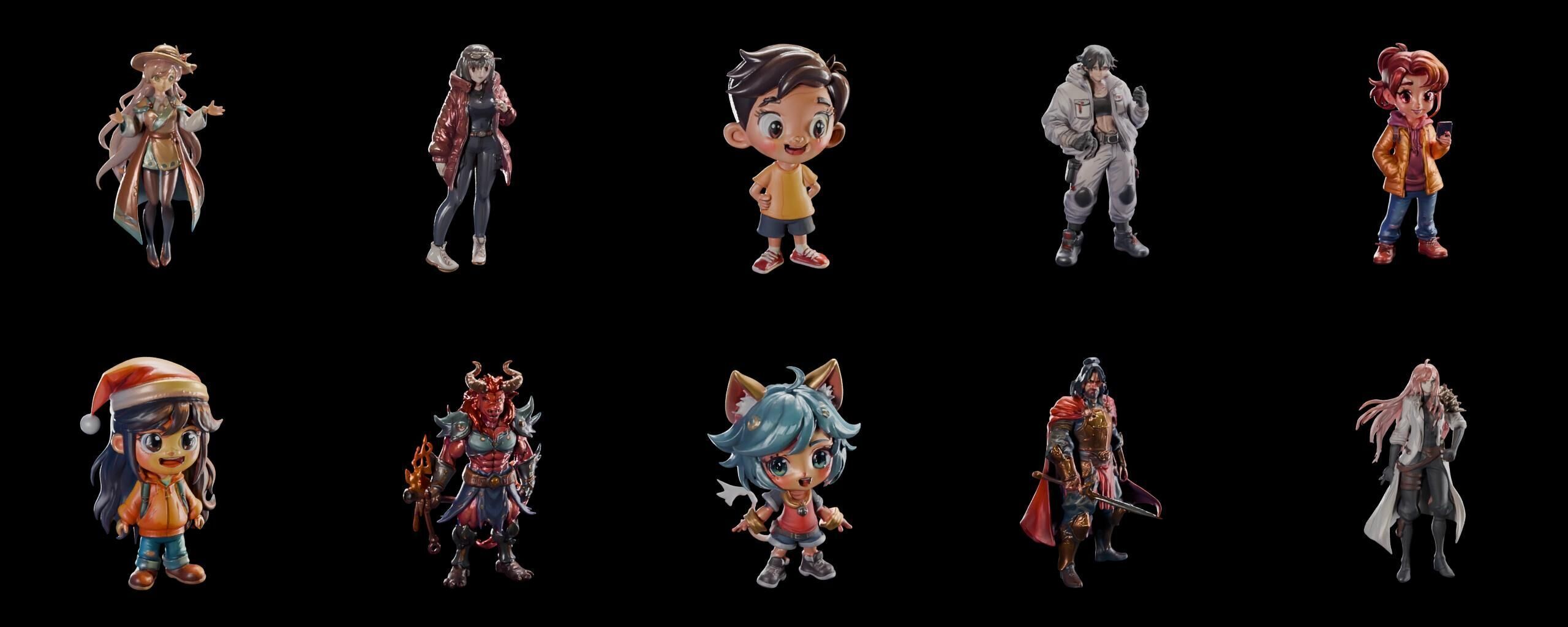 Mega Character  bundle 20 pack 74 fbx Low-poly 3D model_3