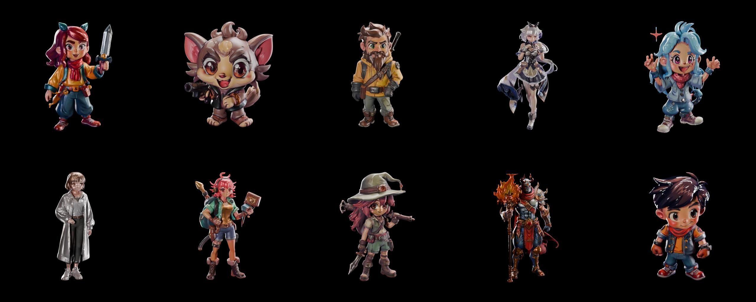 Mega Character  bundle 20 pack 74 fbx Low-poly 3D model_9