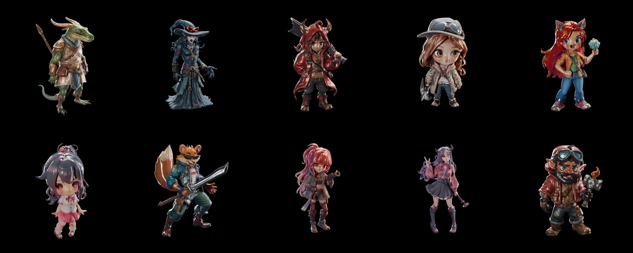 Mega Character  bundle 20 pack 74 fbx Low-poly 3D model_1