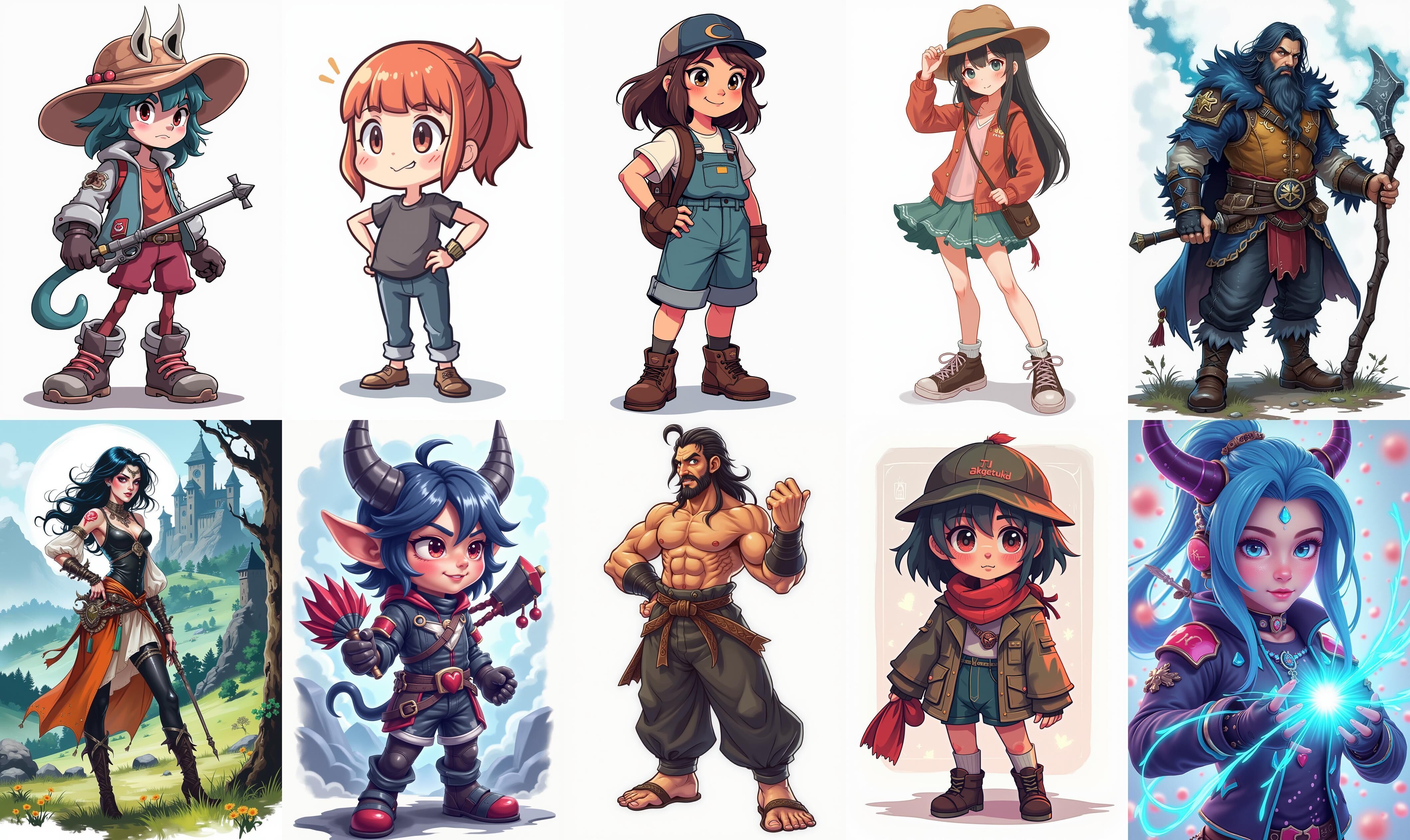 Mega Character  bundle 2 pack 100 fbx Low-poly 3D model_12