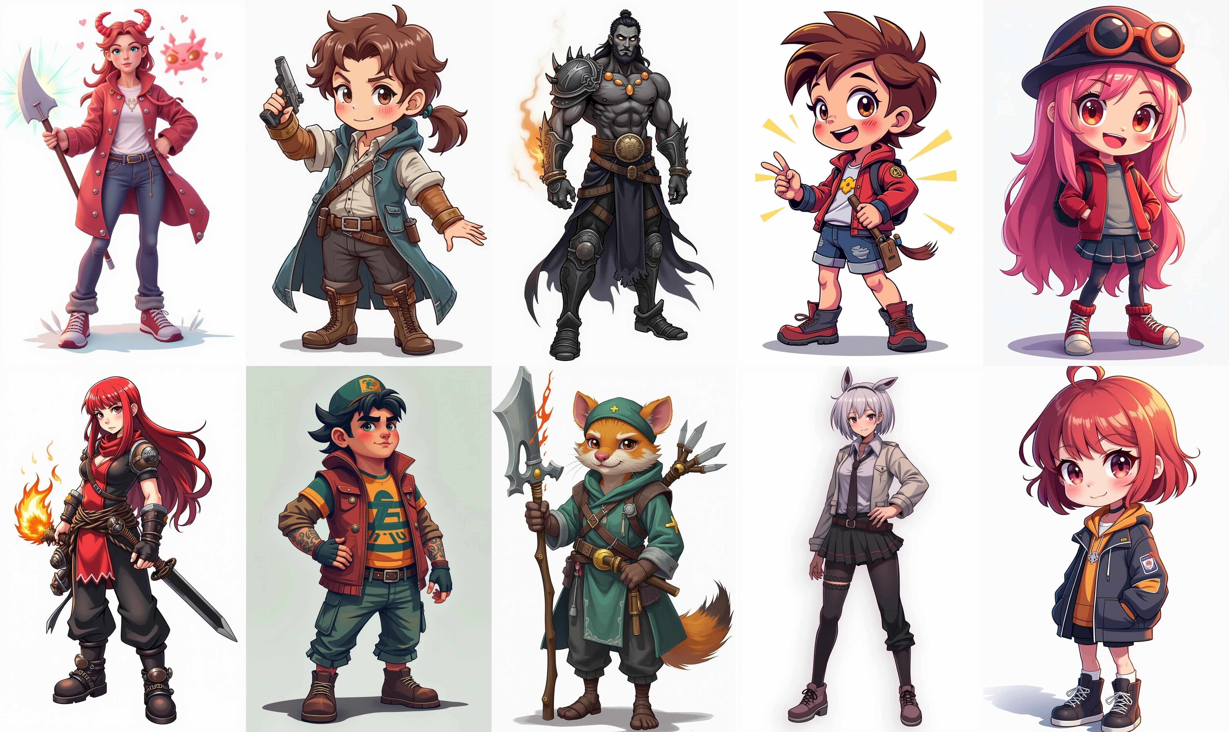 Mega Character  bundle 2 pack 100 fbx Low-poly 3D model_10