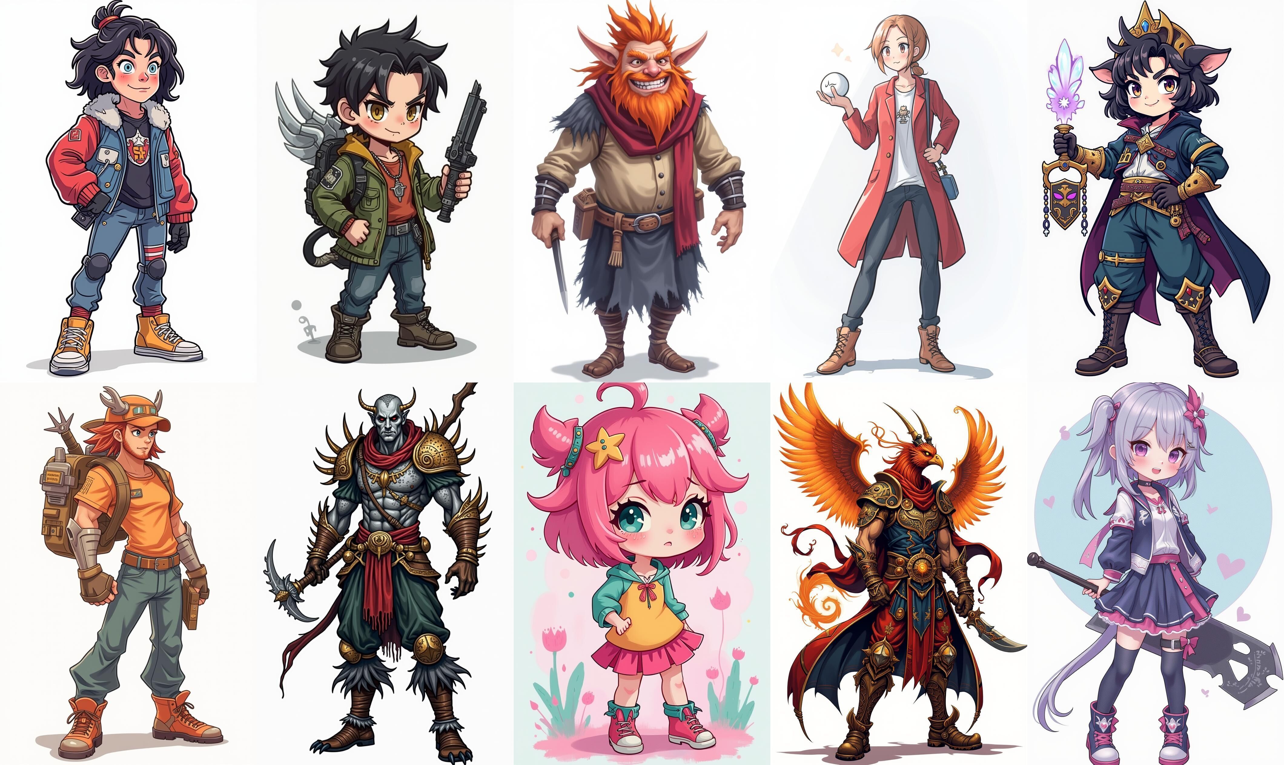 Mega Character  bundle 2 pack 100 fbx Low-poly 3D model_8