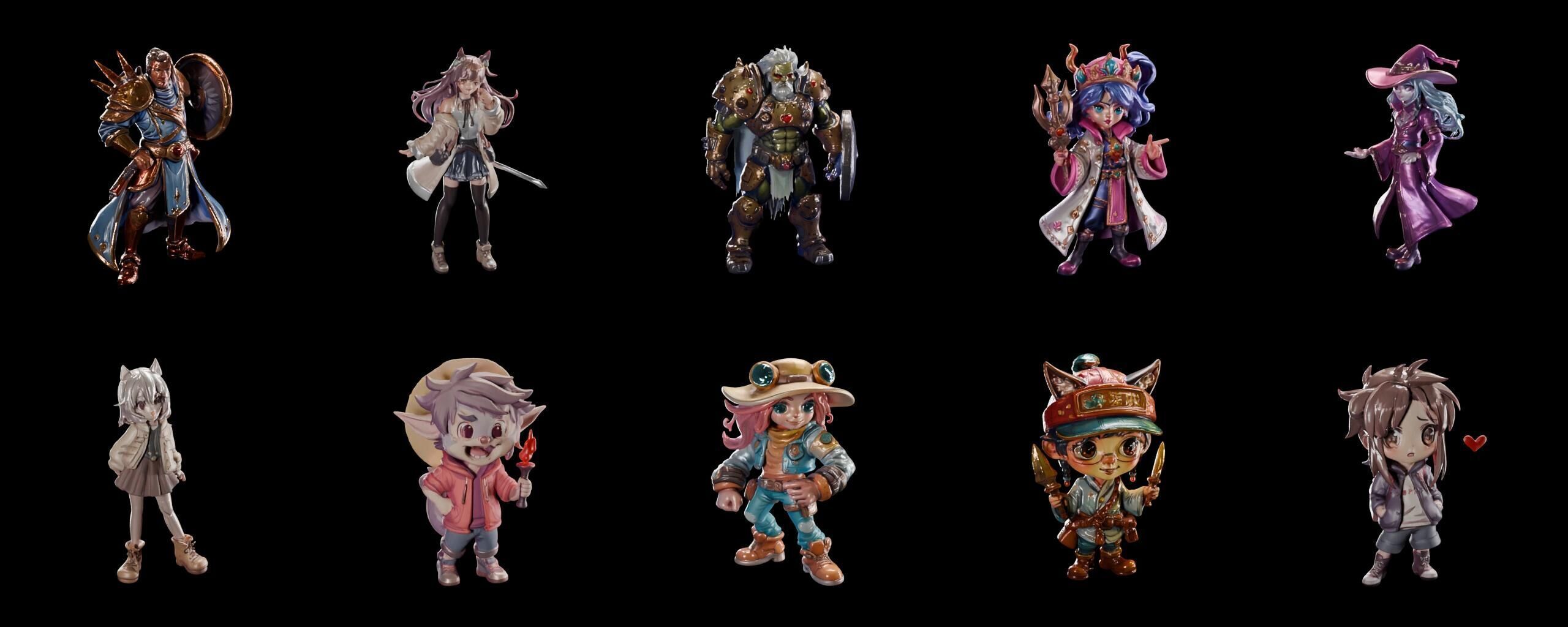 Mega Character  bundle 2 pack 100 fbx Low-poly 3D model_17