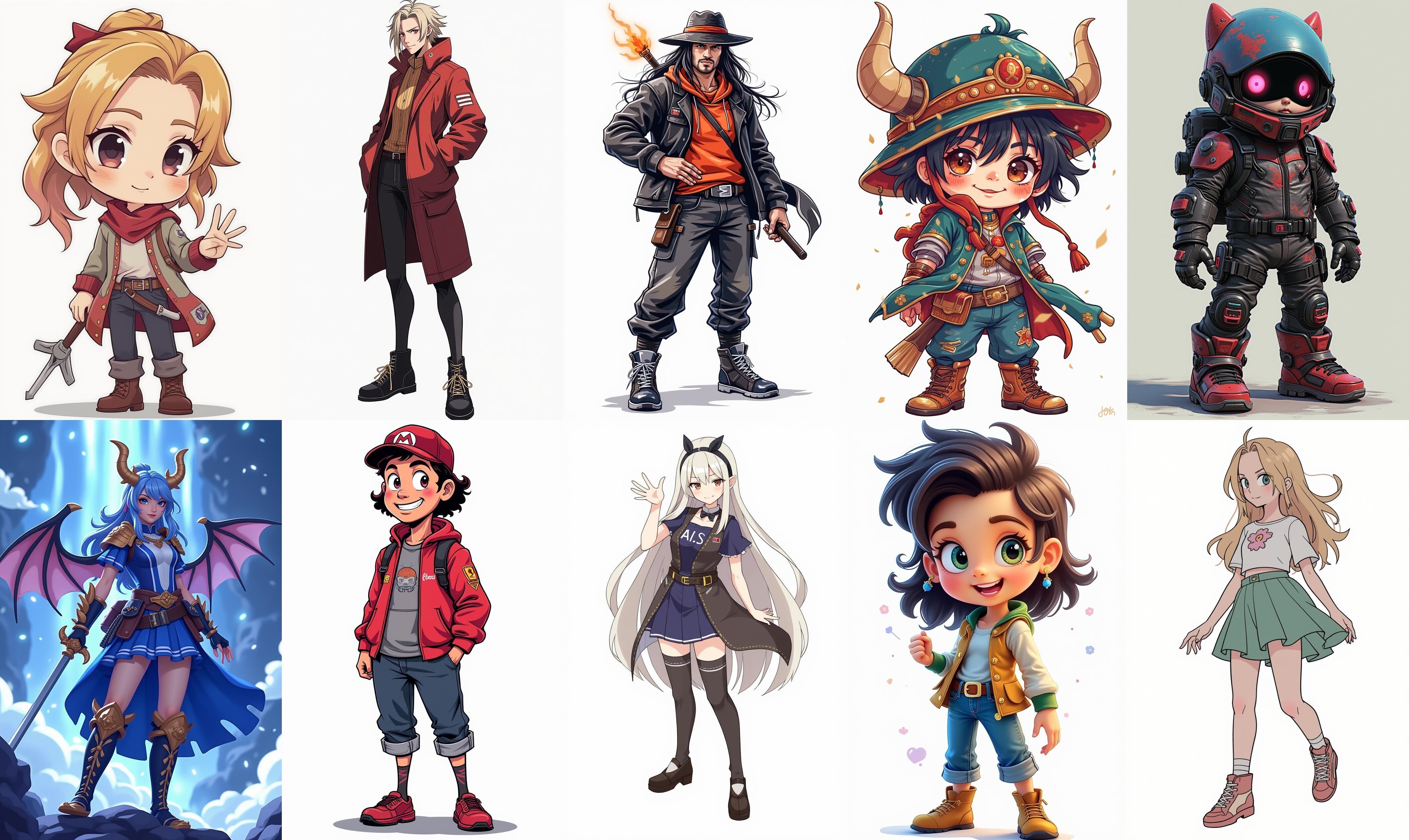 Mega Character  bundle 2 pack 100 fbx Low-poly 3D model_2