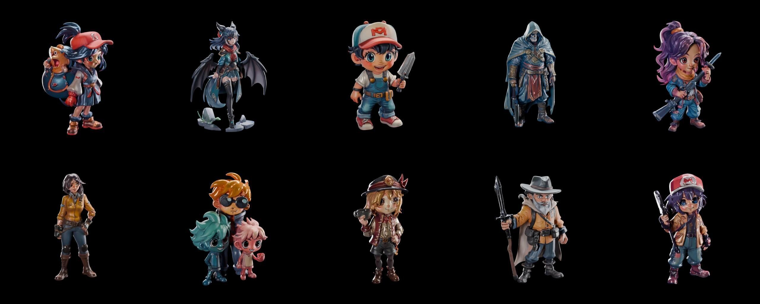 Mega Character  bundle 2 pack 100 fbx Low-poly 3D model_15