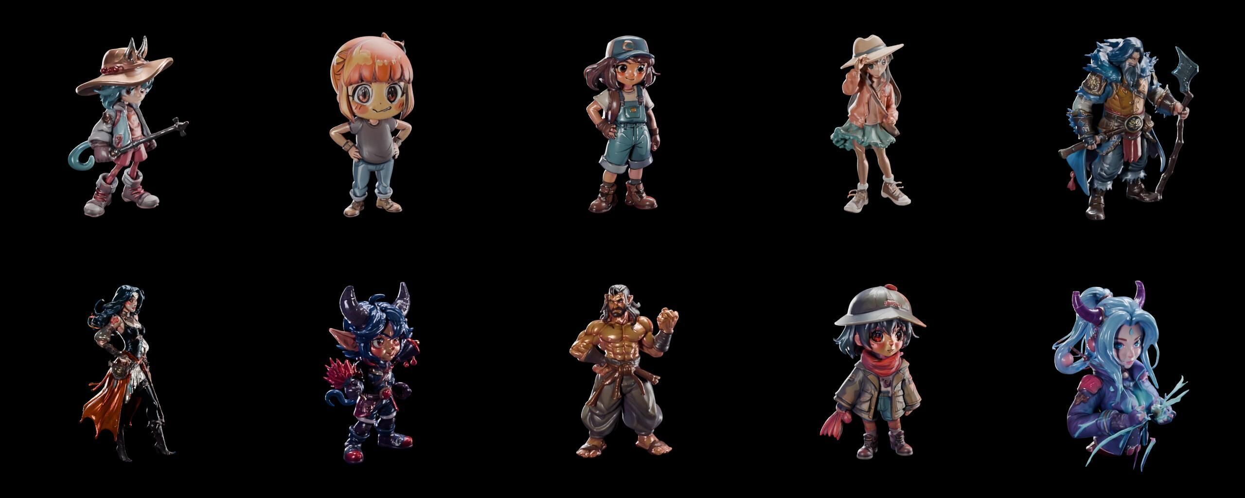 Mega Character  bundle 2 pack 100 fbx Low-poly 3D model_13