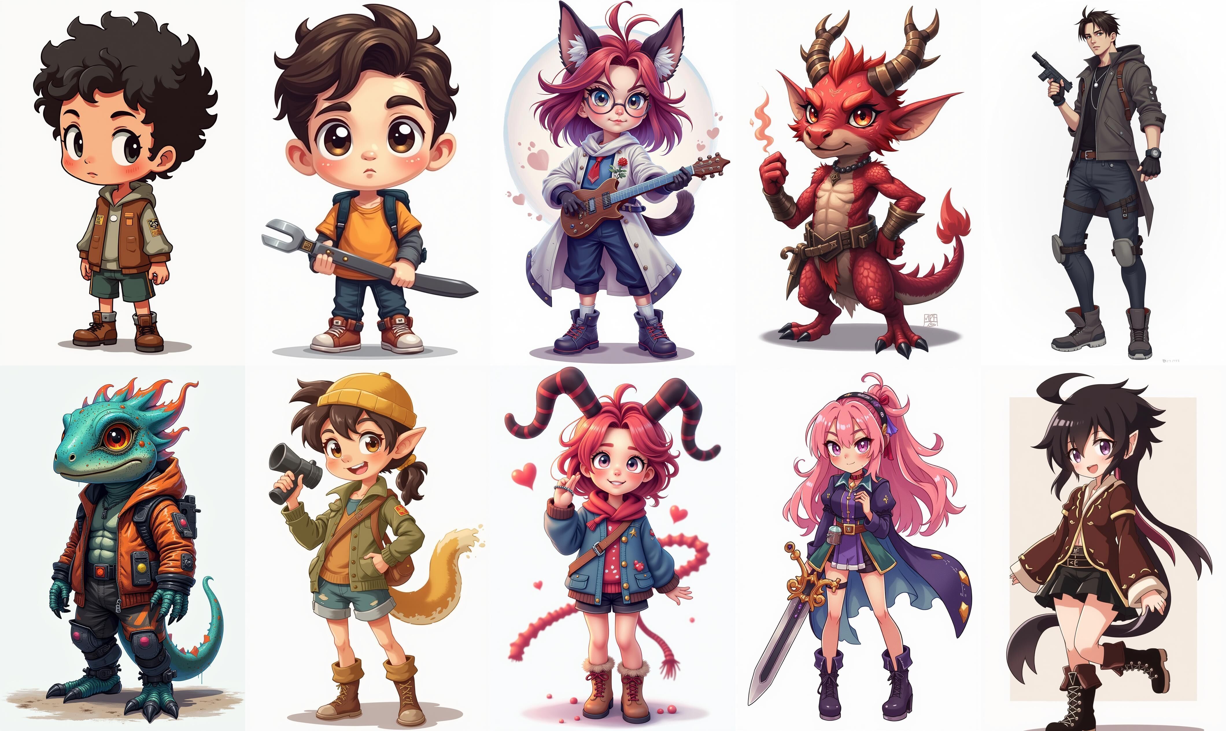 Mega Character  bundle 2 pack 100 fbx Low-poly 3D model_4