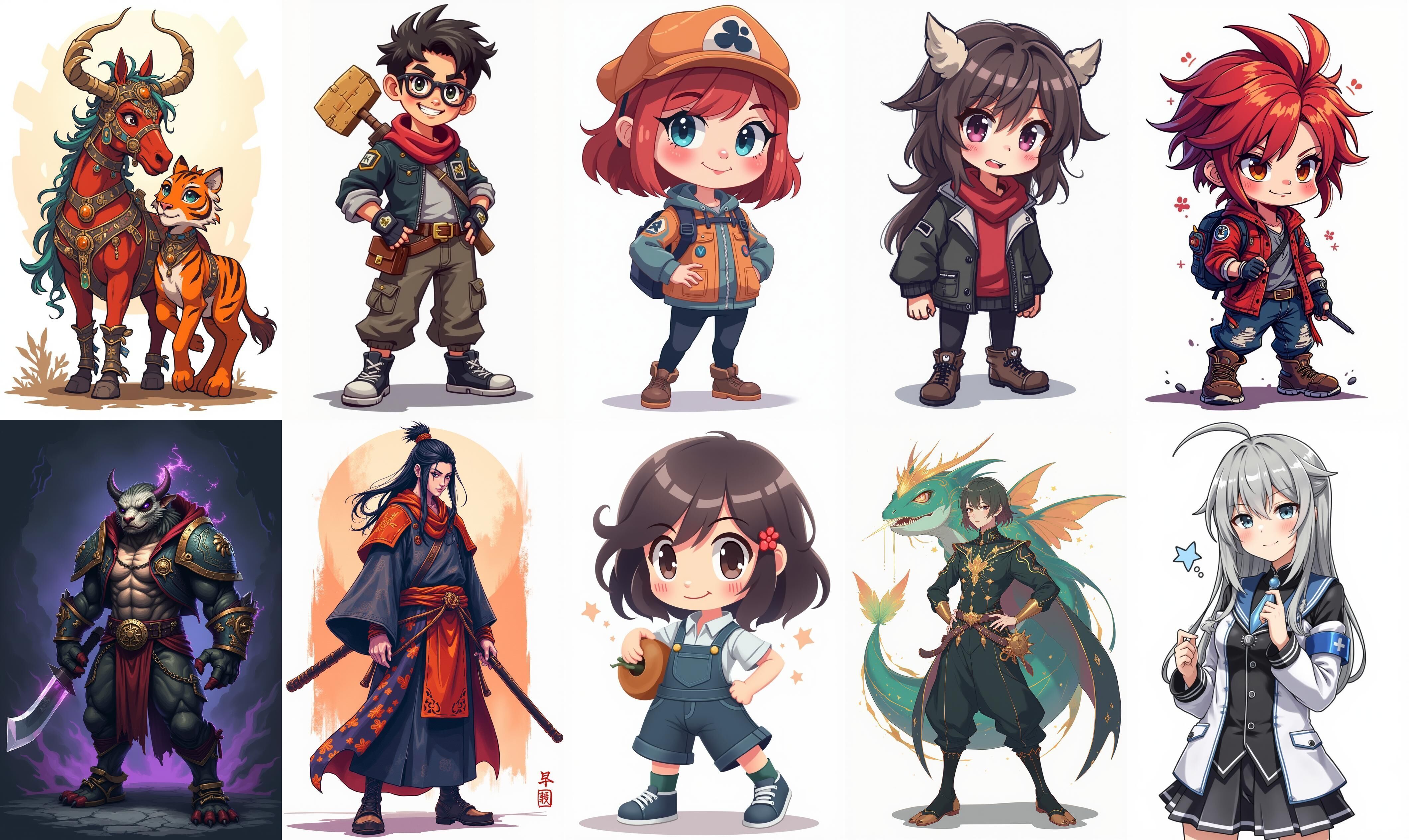 Mega Character  bundle 17 pack 100 fbx Low-poly 3D model_2