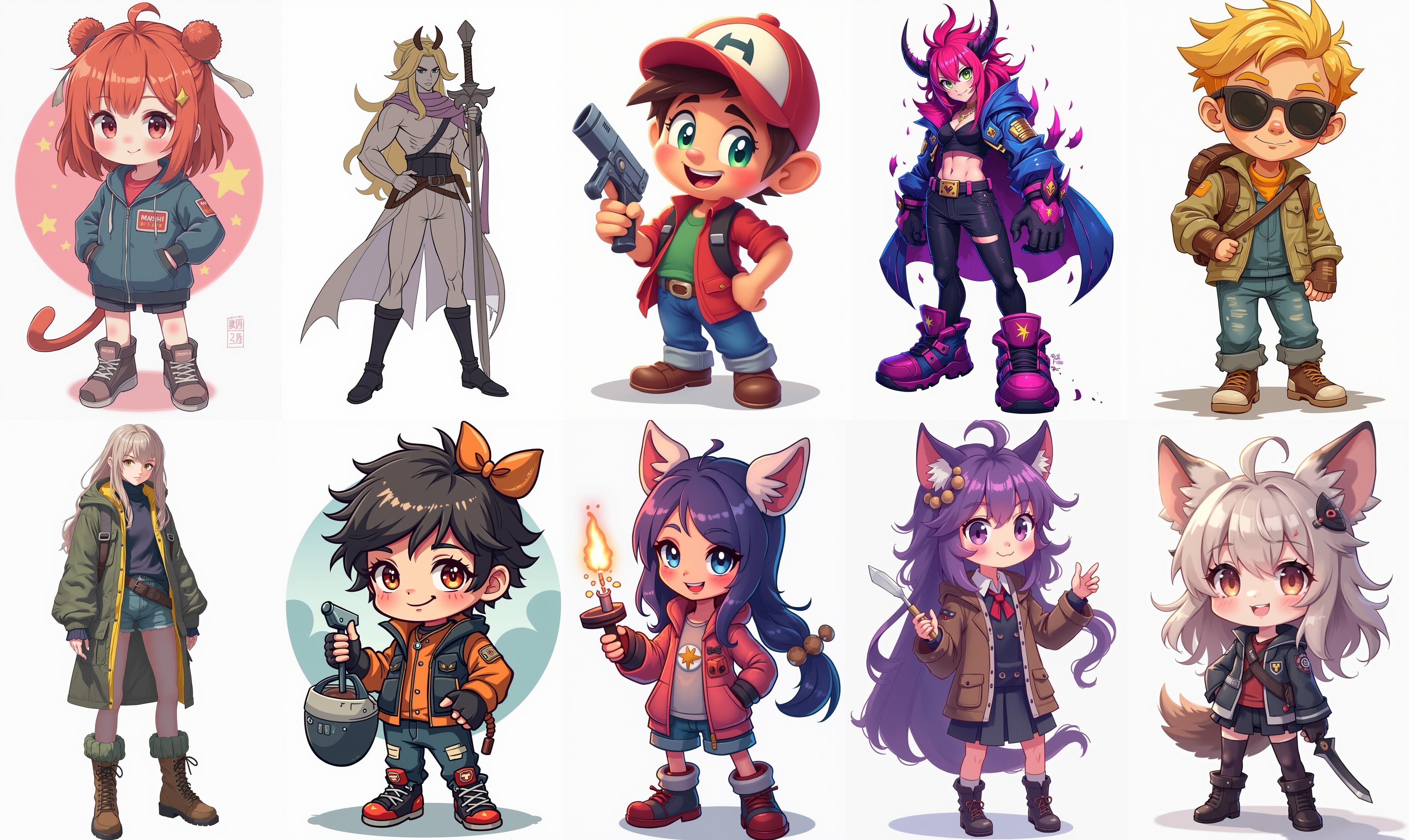 Mega Character  bundle 17 pack 100 fbx Low-poly 3D model_11