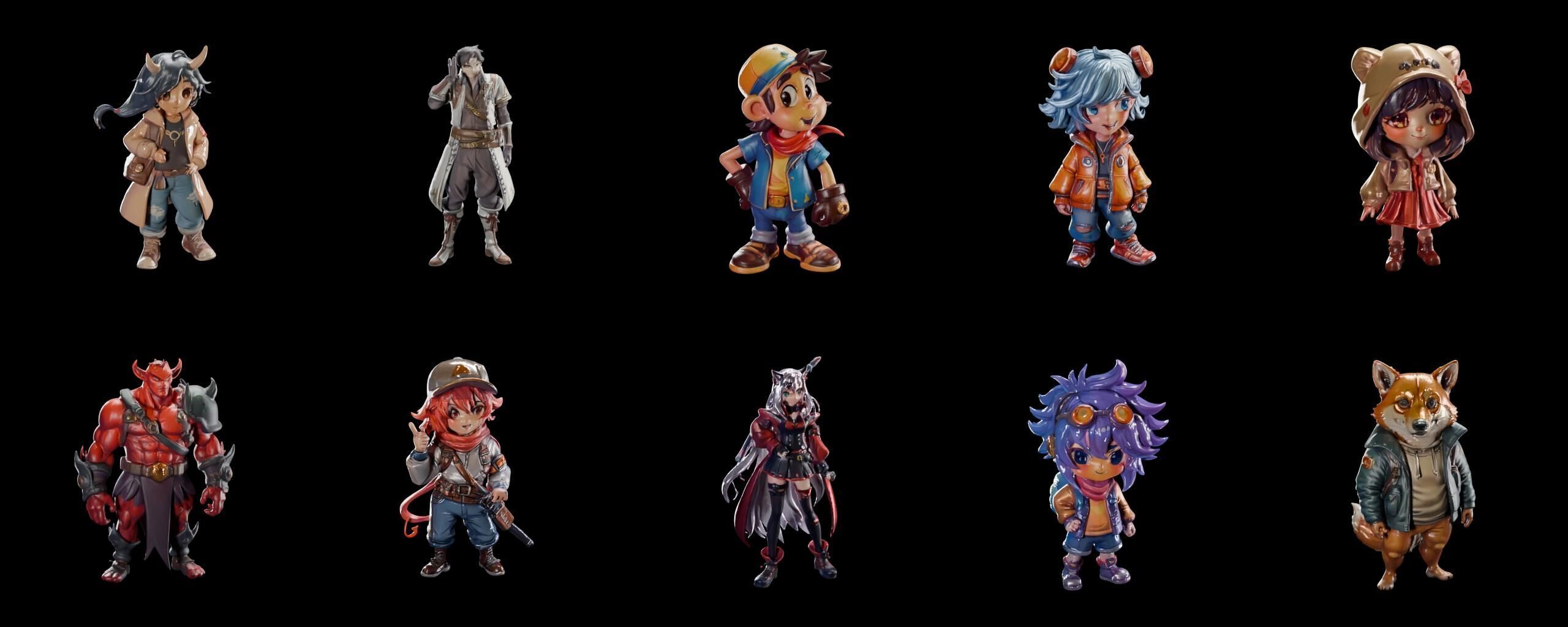 Mega Character  bundle 17 pack 100 fbx Low-poly 3D model_1