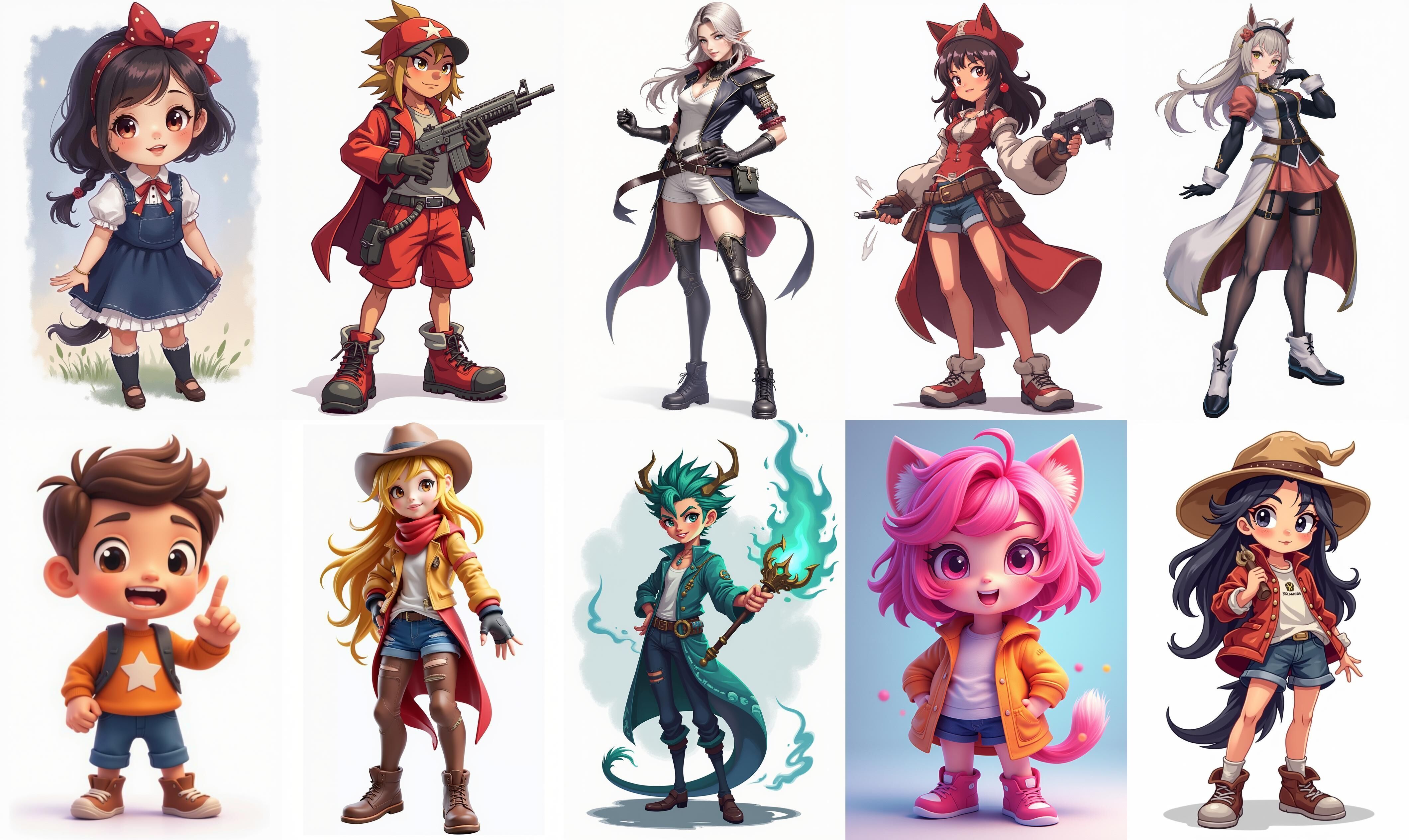 Mega Character  bundle 17 pack 100 fbx Low-poly 3D model_3