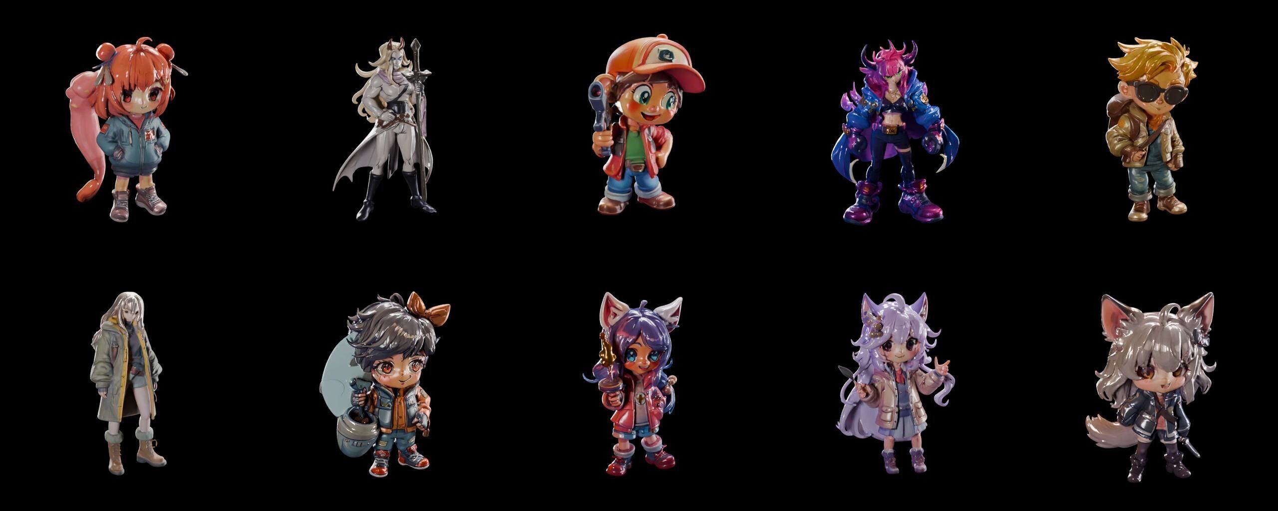 Mega Character  bundle 17 pack 100 fbx Low-poly 3D model_12