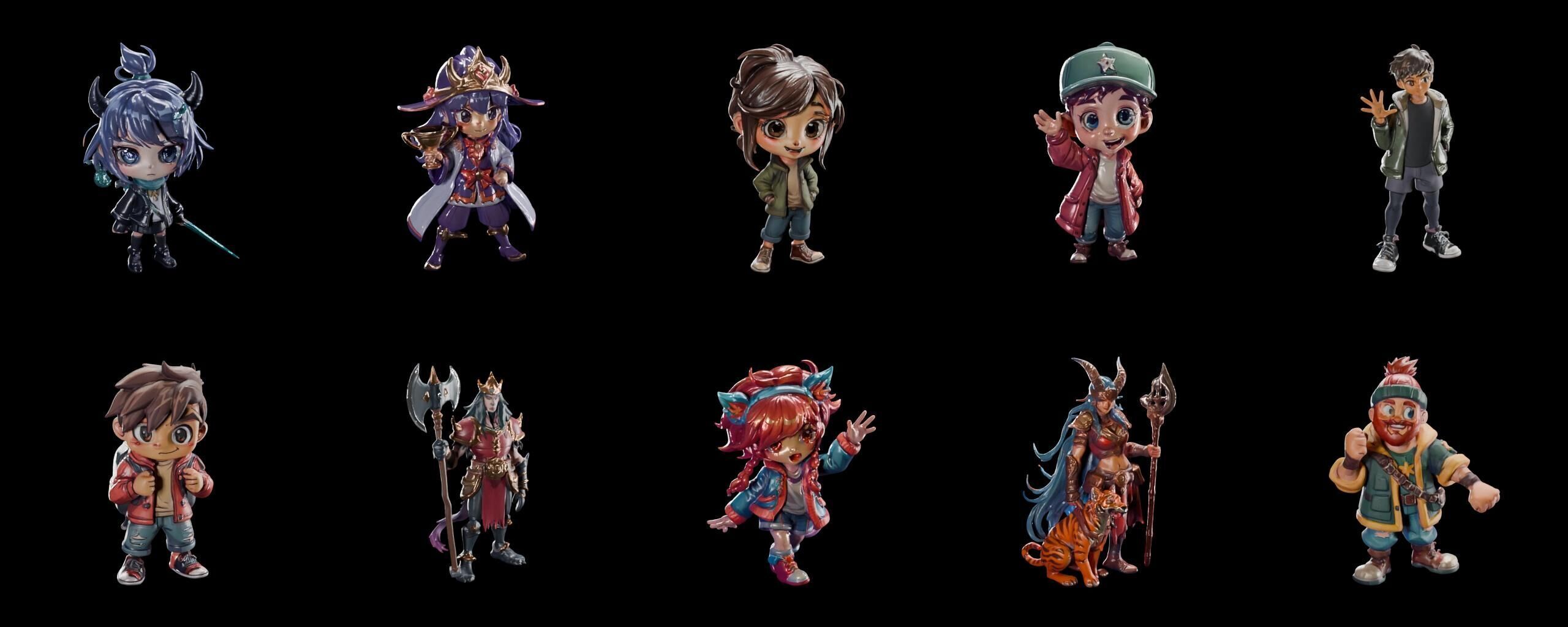 Mega Character  bundle 17 pack 100 fbx Low-poly 3D model_8