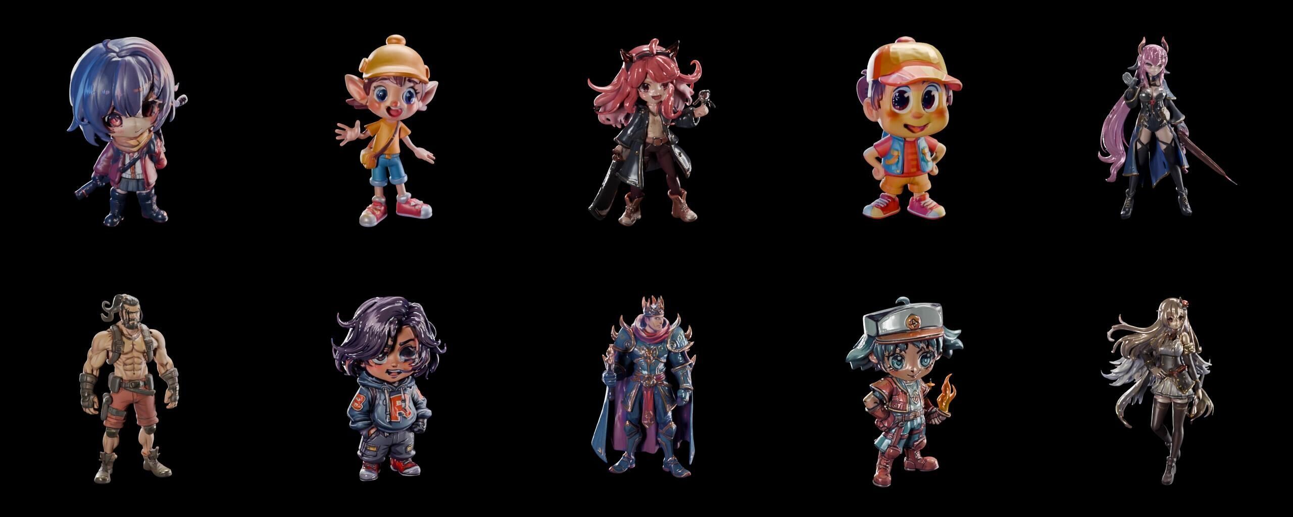 Mega Character  bundle 17 pack 100 fbx Low-poly 3D model_6