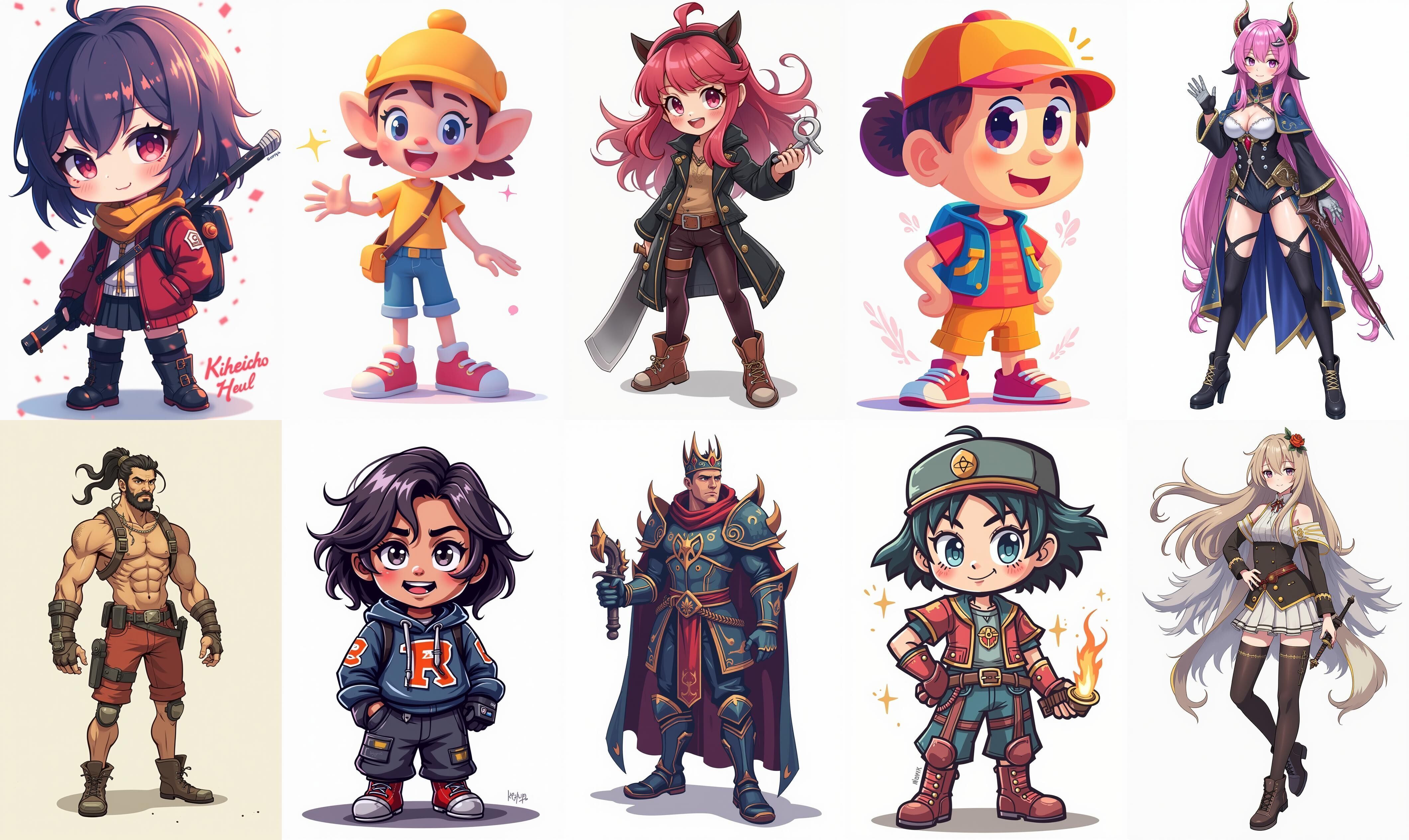 Mega Character  bundle 17 pack 100 fbx Low-poly 3D model_5