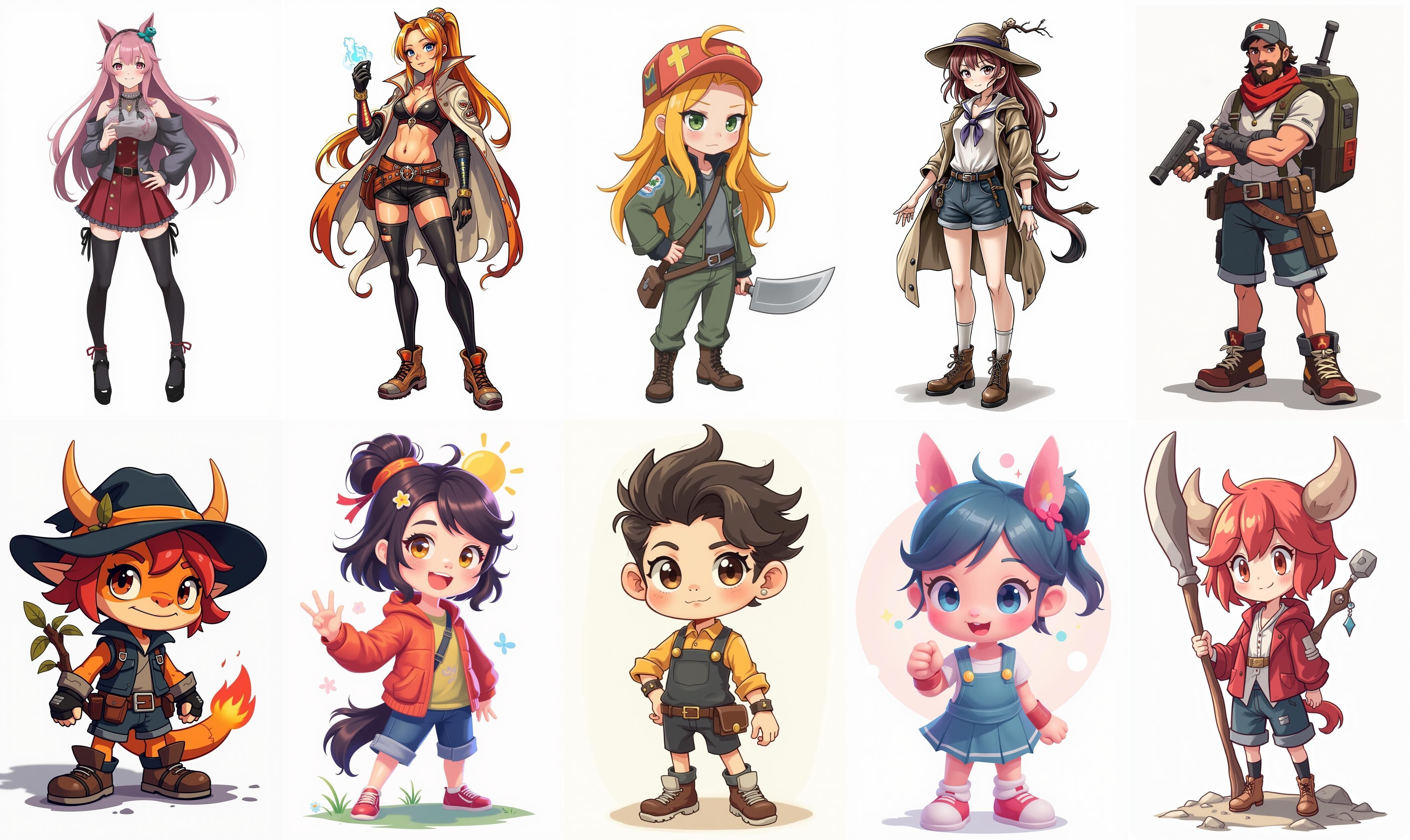 Mega Character  bundle 17 pack 100 fbx Low-poly 3D model_15