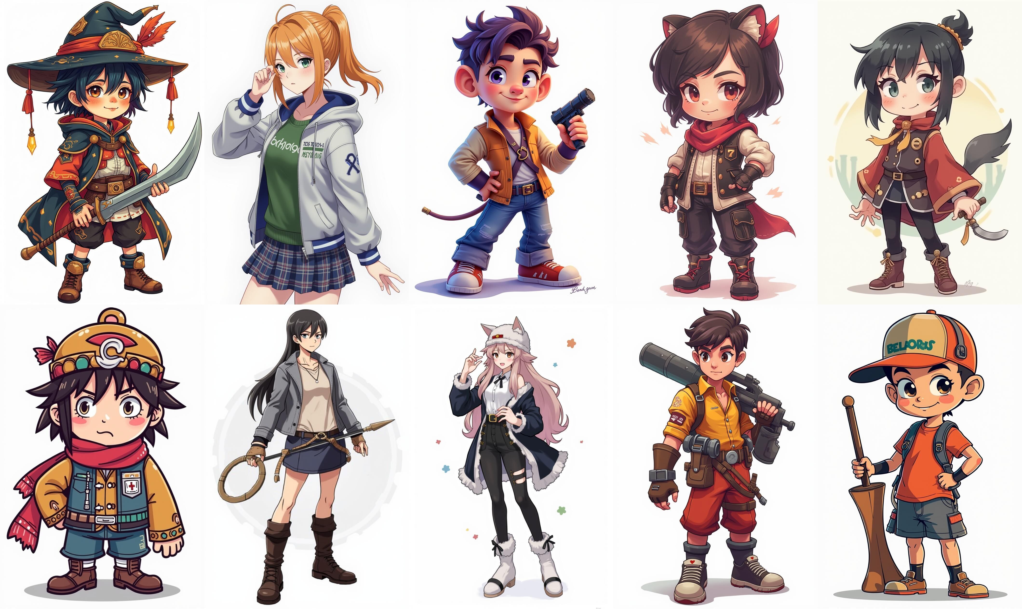 Mega Character  bundle 14 pack 100 fbx Low-poly 3D model_4