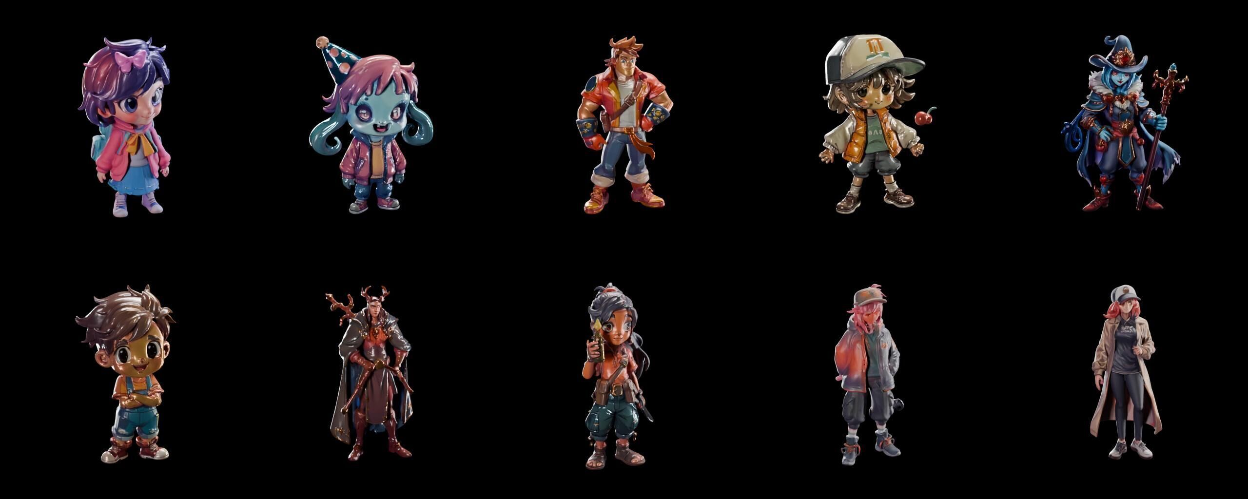 Mega Character  bundle 14 pack 100 fbx Low-poly 3D model_15