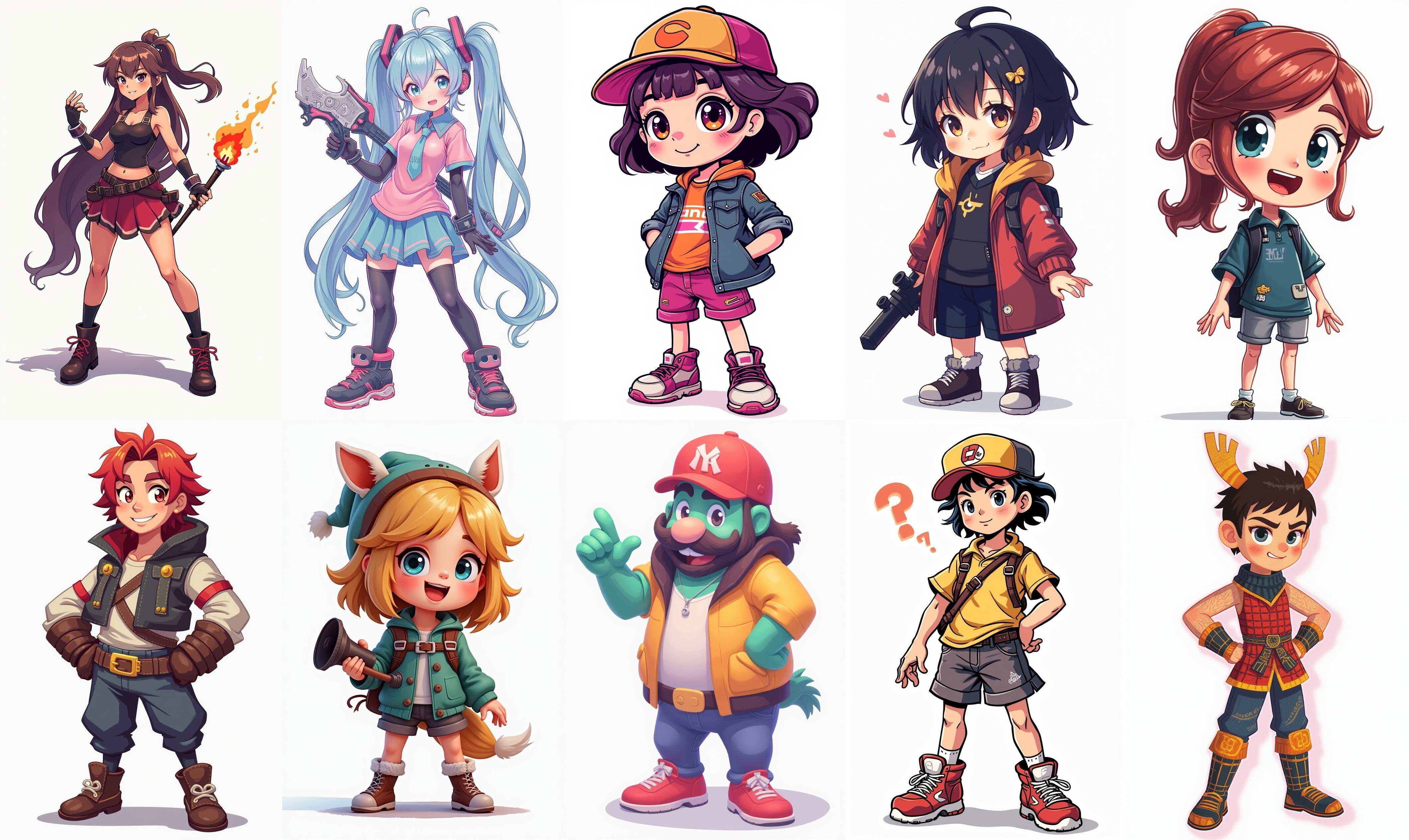 Mega Character  bundle 14 pack 100 fbx Low-poly 3D model_16