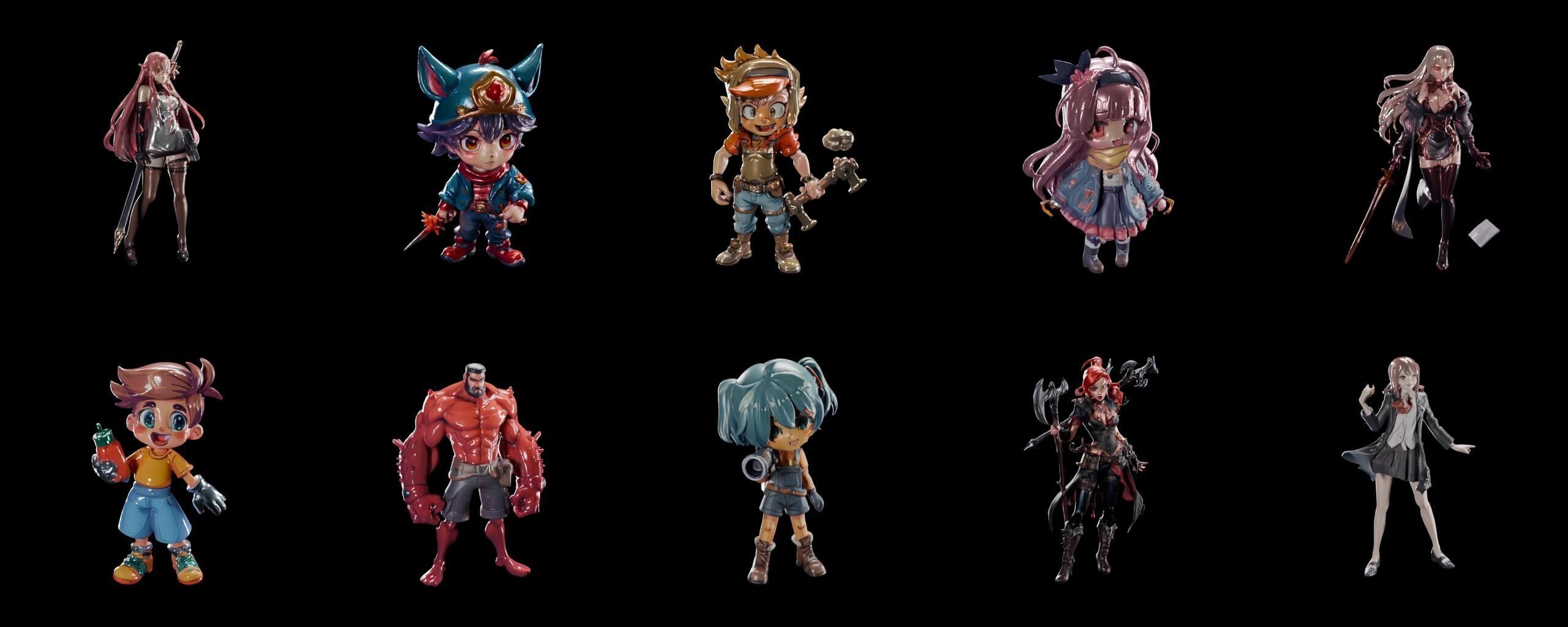 Mega Character  bundle 14 pack 100 fbx Low-poly 3D model_7