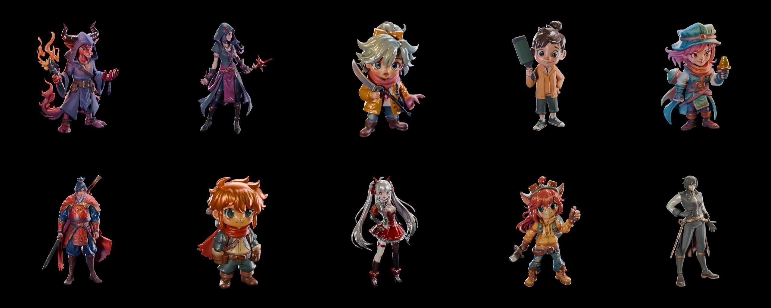 Mega Character  bundle 14 pack 100 fbx Low-poly 3D model_19