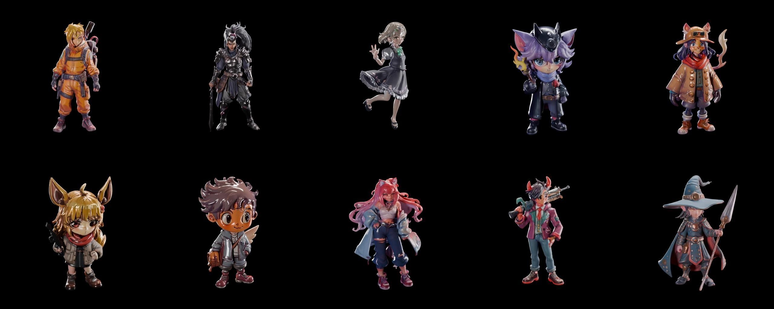 Mega Character  bundle 14 pack 100 fbx Low-poly 3D model_13