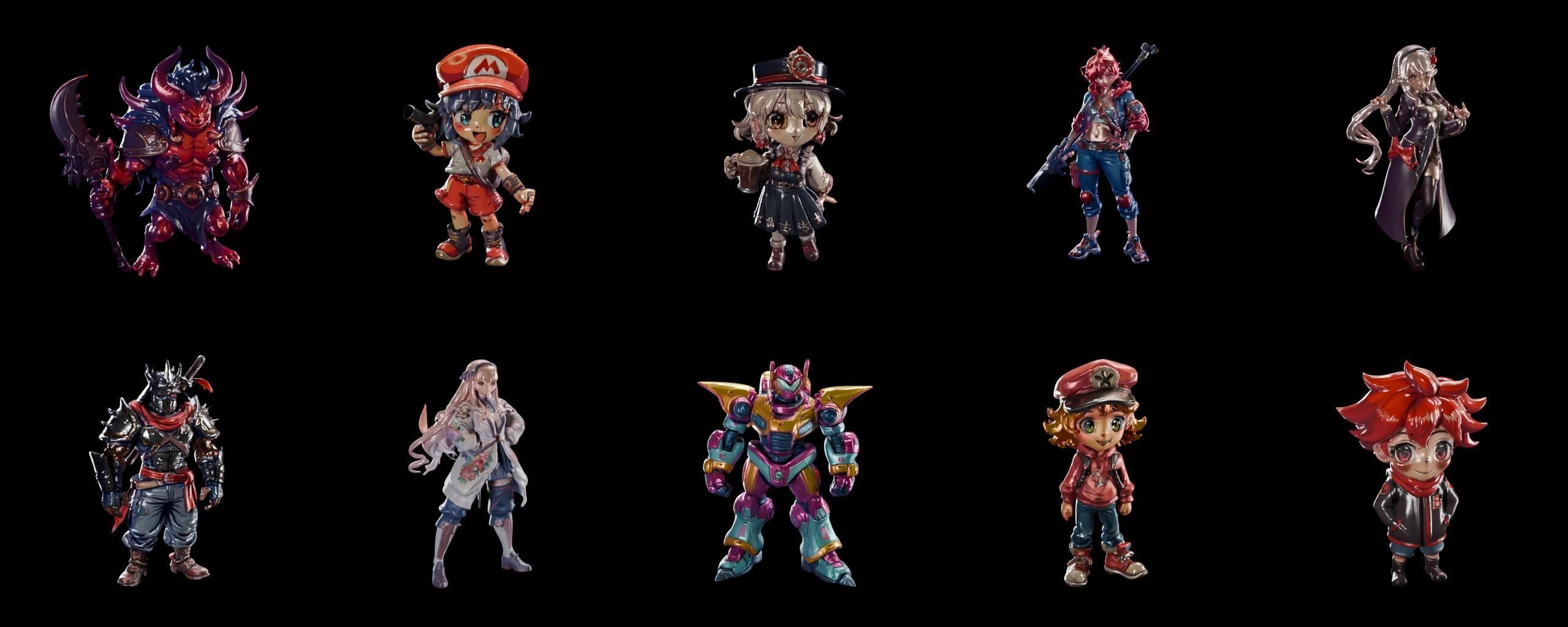 Mega Character  bundle 14 pack 100 fbx Low-poly 3D model_3