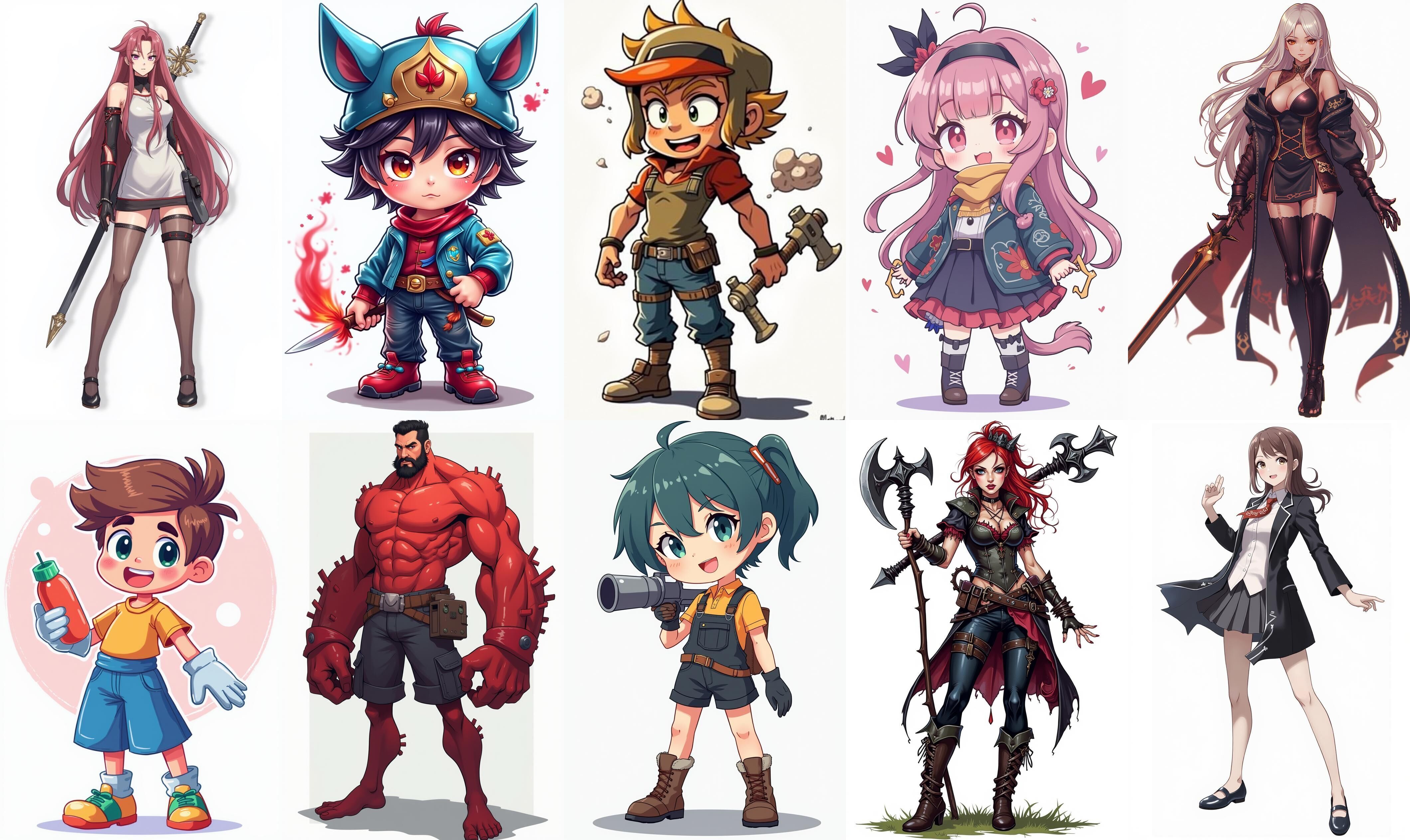 Mega Character  bundle 14 pack 100 fbx Low-poly 3D model_6