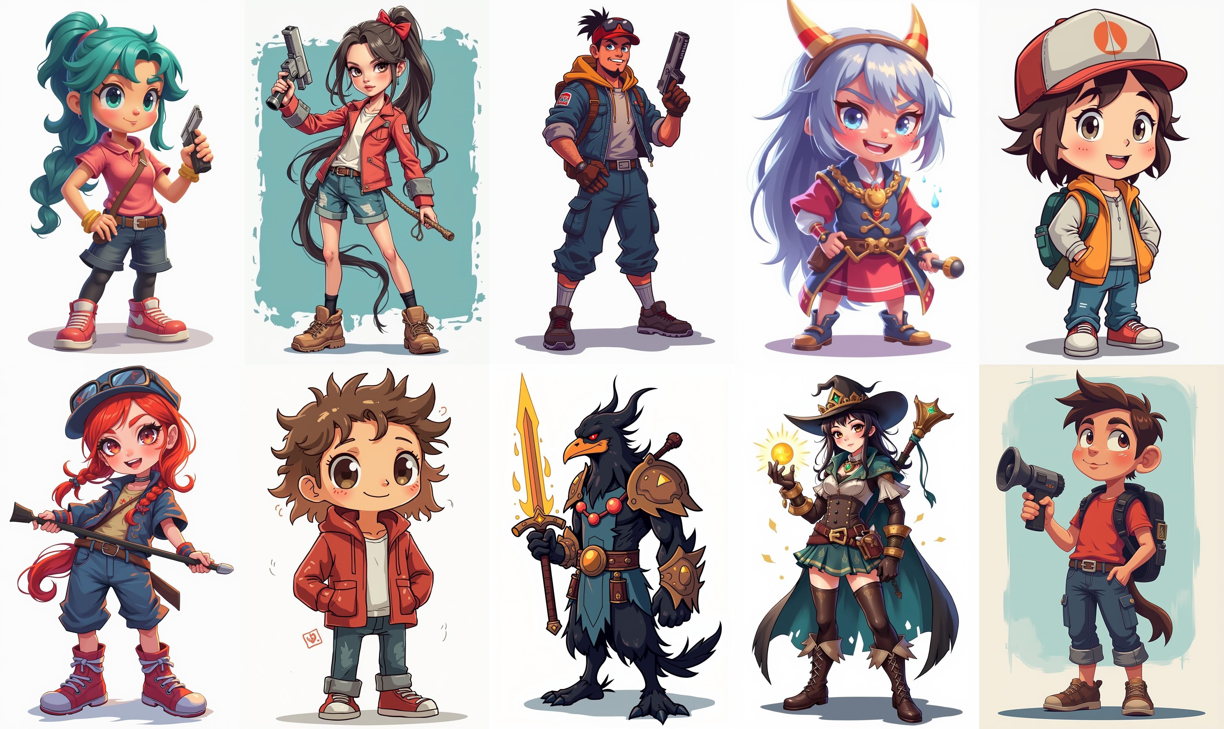 Mega Character  bundle 14 pack 100 fbx Low-poly 3D model_10