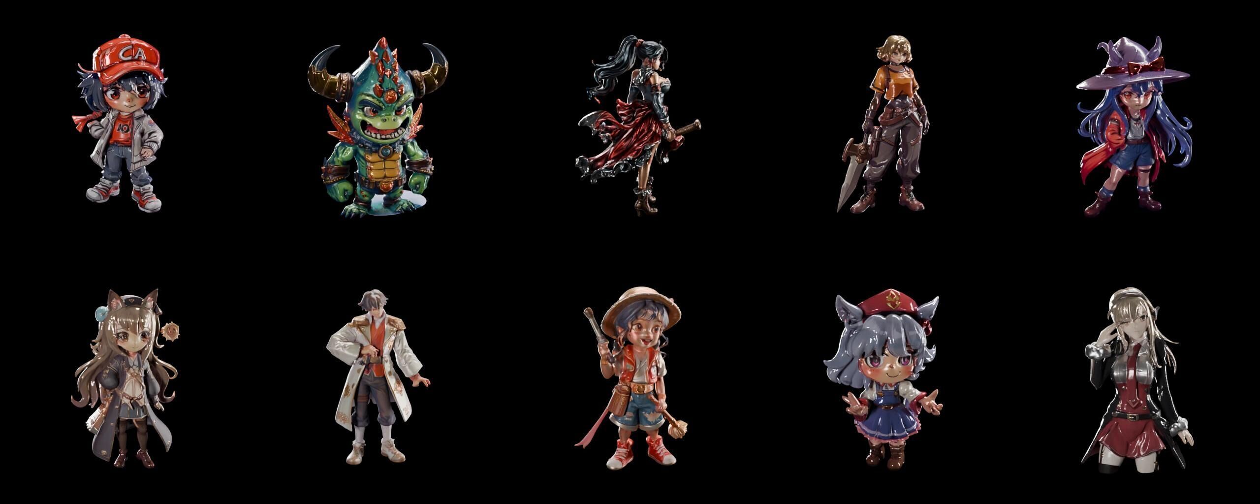 Mega Character  bundle 14 pack 100 fbx Low-poly 3D model_9