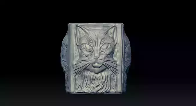 Cat-Cube-Vase-Printable - 3D print 3D print model
