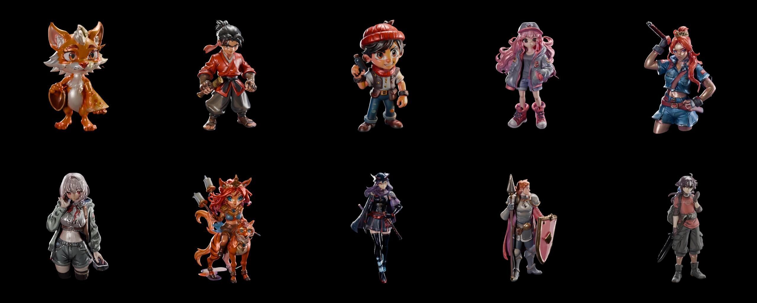 Mega Character  bundle 12 pack 100 fbx Low-poly 3D model_1