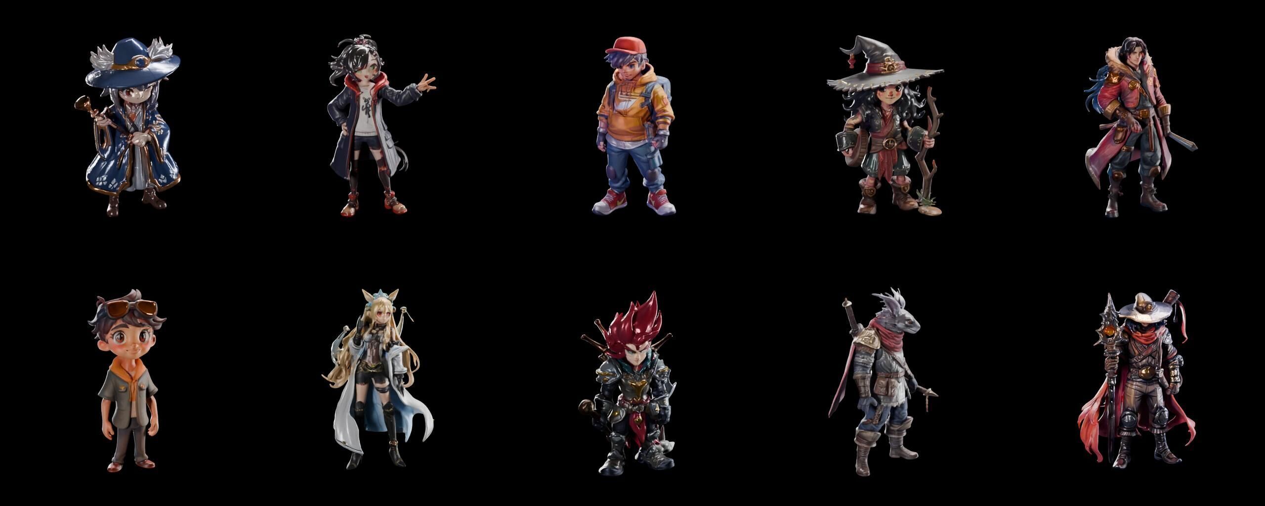 Mega Character  bundle 12 pack 100 fbx Low-poly 3D model_13