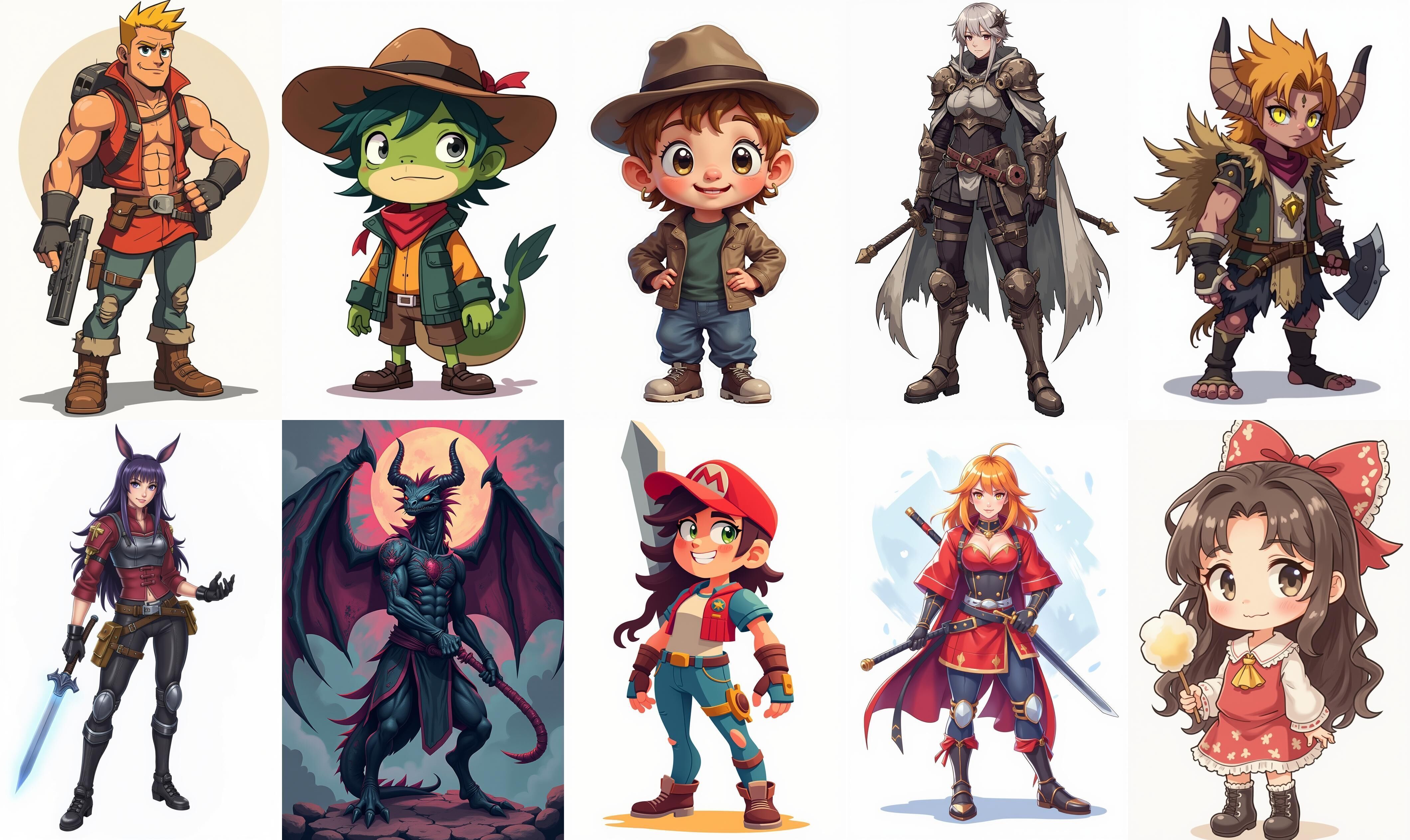 Mega Character  bundle 12 pack 100 fbx Low-poly 3D model_14