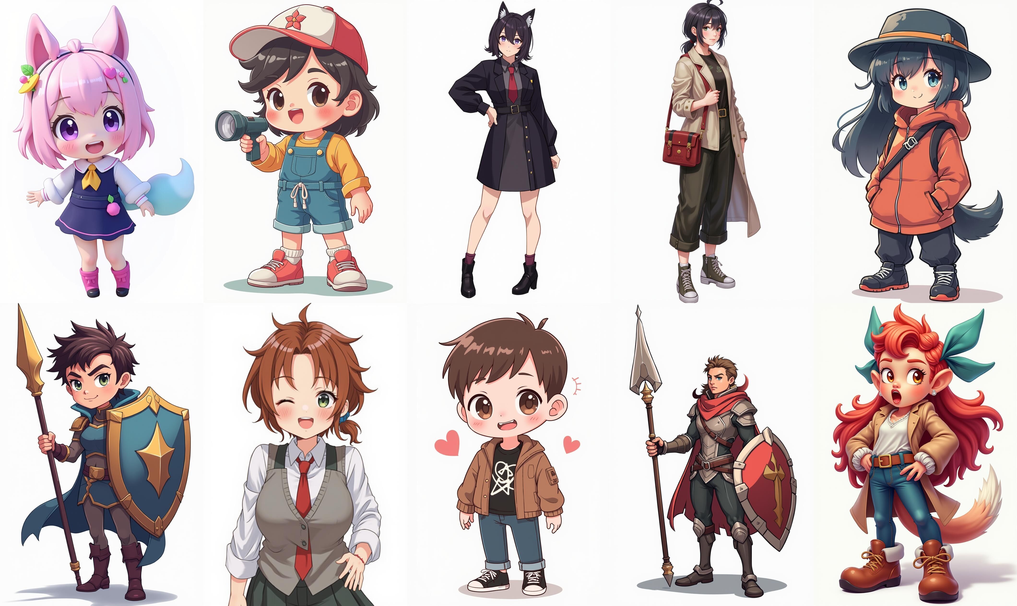 Mega Character  bundle 12 pack 100 fbx Low-poly 3D model_8