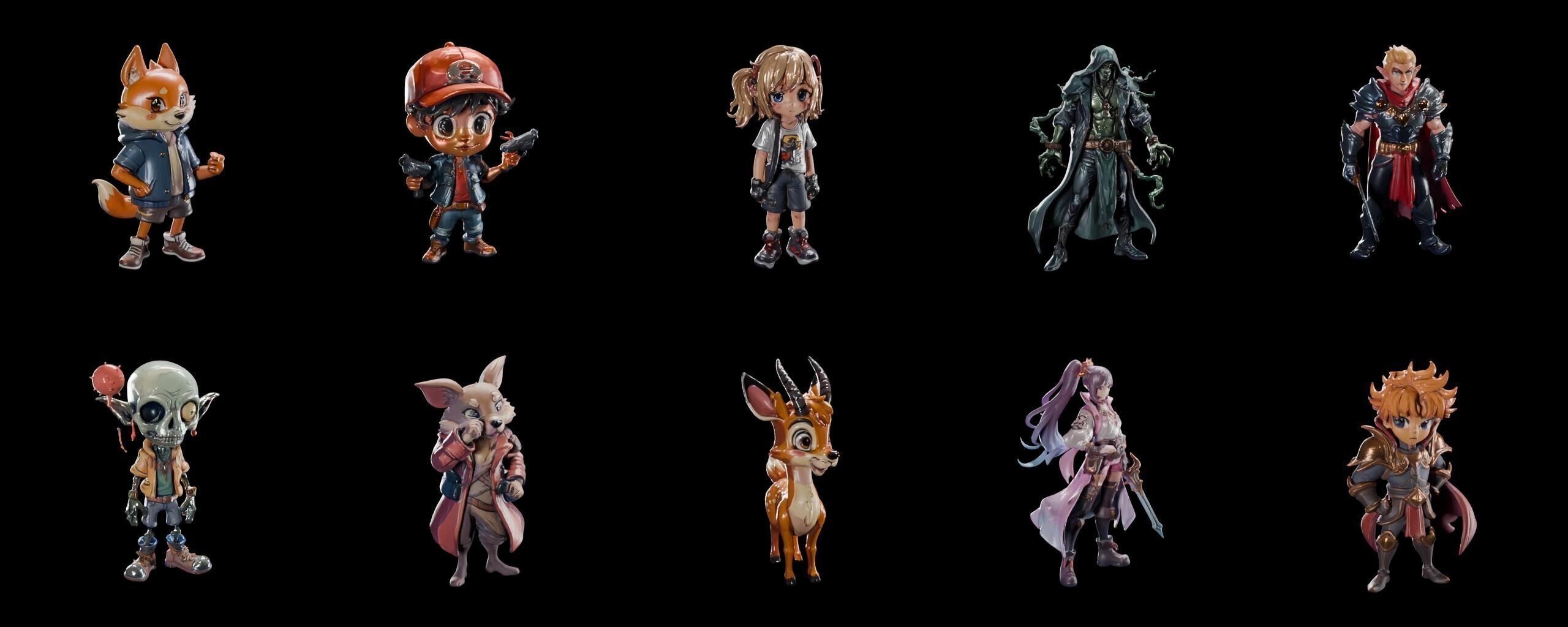 Mega Character  bundle 12 pack 100 fbx Low-poly 3D model_17