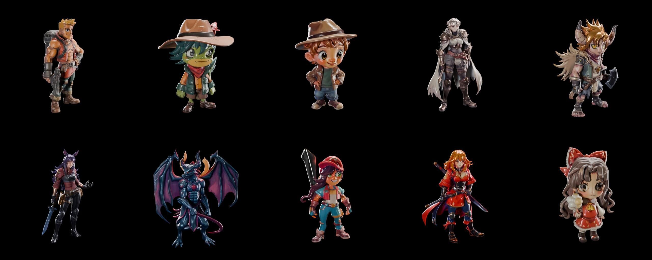 Mega Character  bundle 12 pack 100 fbx Low-poly 3D model_15