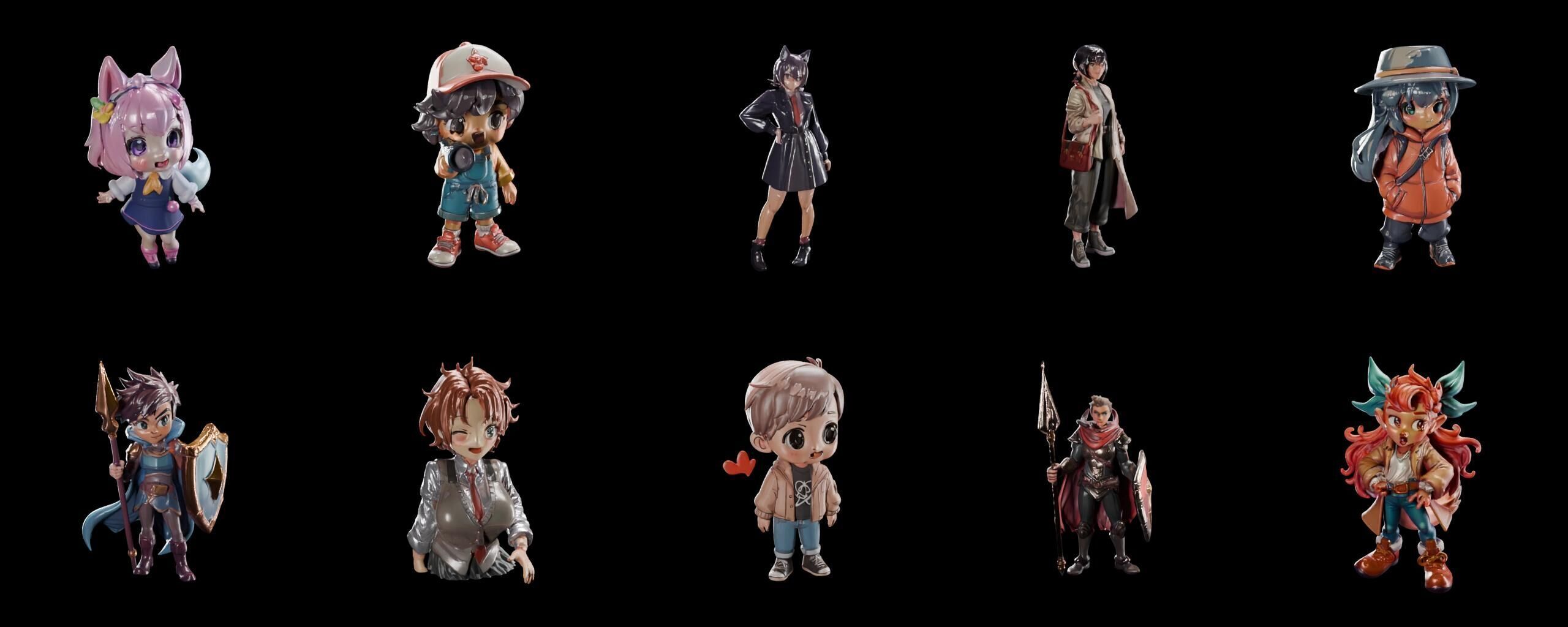 Mega Character  bundle 12 pack 100 fbx Low-poly 3D model_9