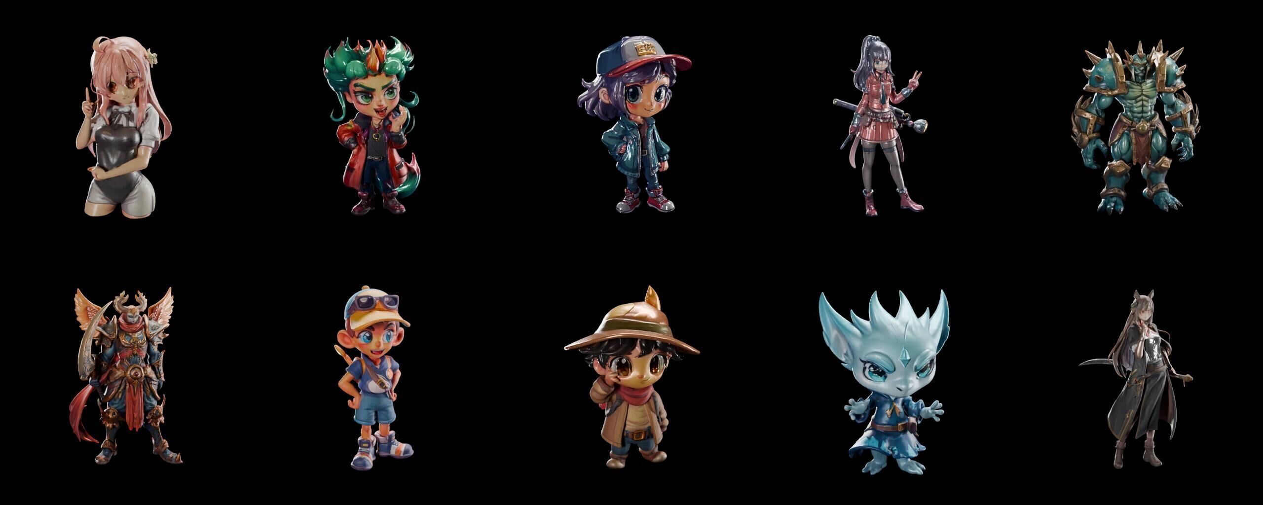 Mega Character  bundle 12 pack 100 fbx Low-poly 3D model_5