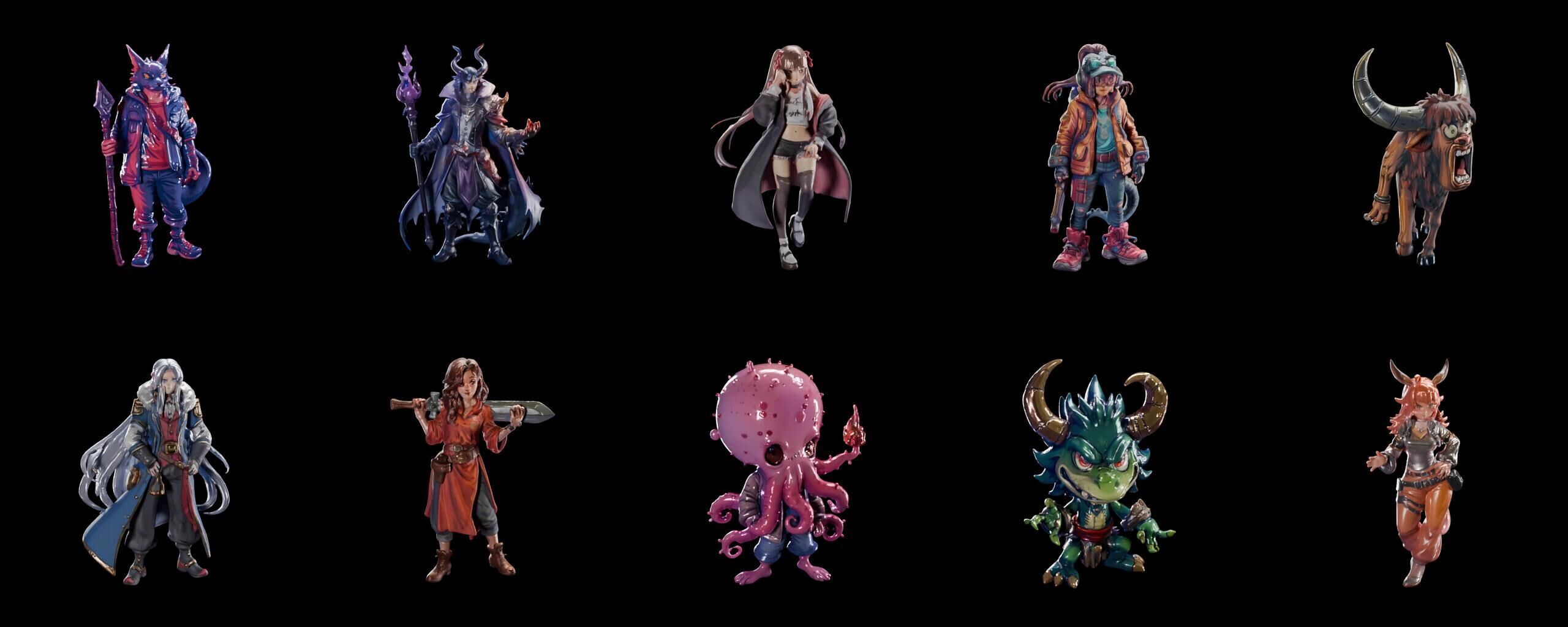 Mega Character  bundle 12 pack 100 fbx Low-poly 3D model_11