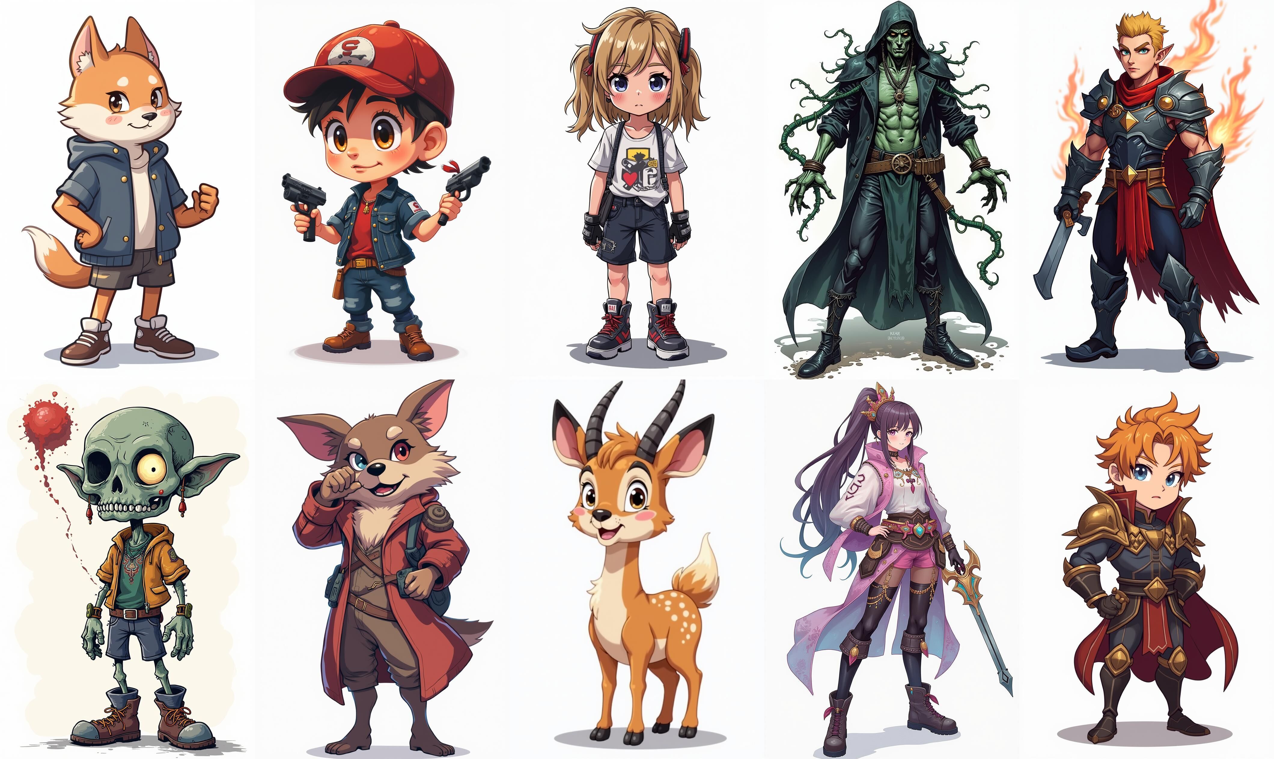 Mega Character  bundle 12 pack 100 fbx Low-poly 3D model_16