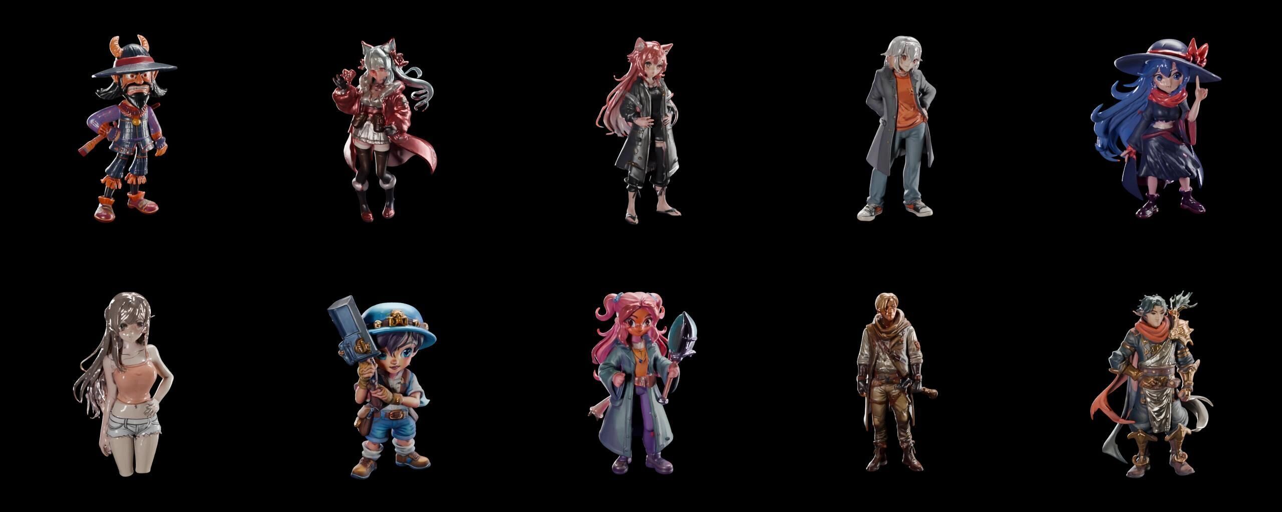 Mega Character  bundle 11 pack 100 fbx Low-poly 3D model_11